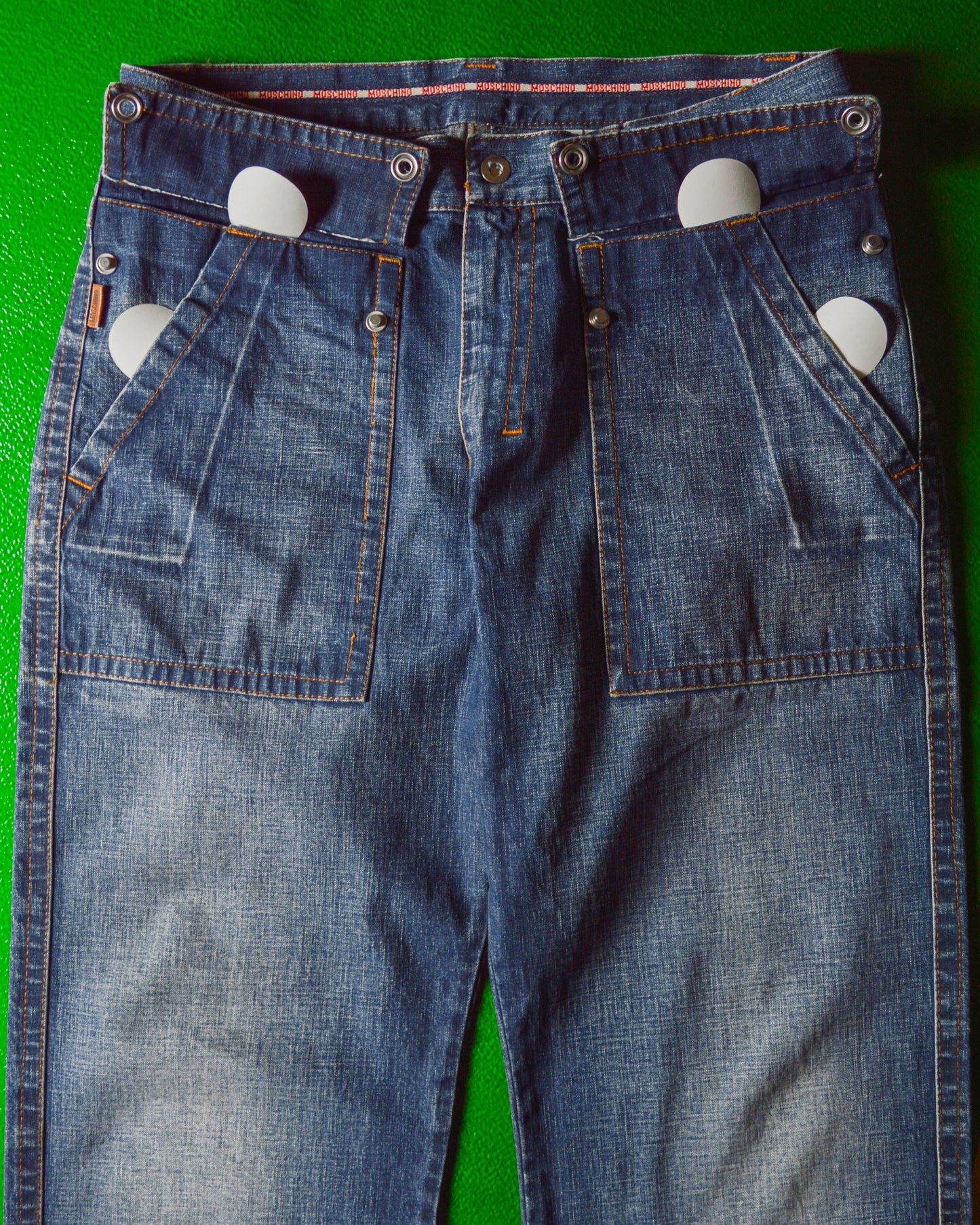 Early 2000s Patch Panelled Pocket Jeans (34)