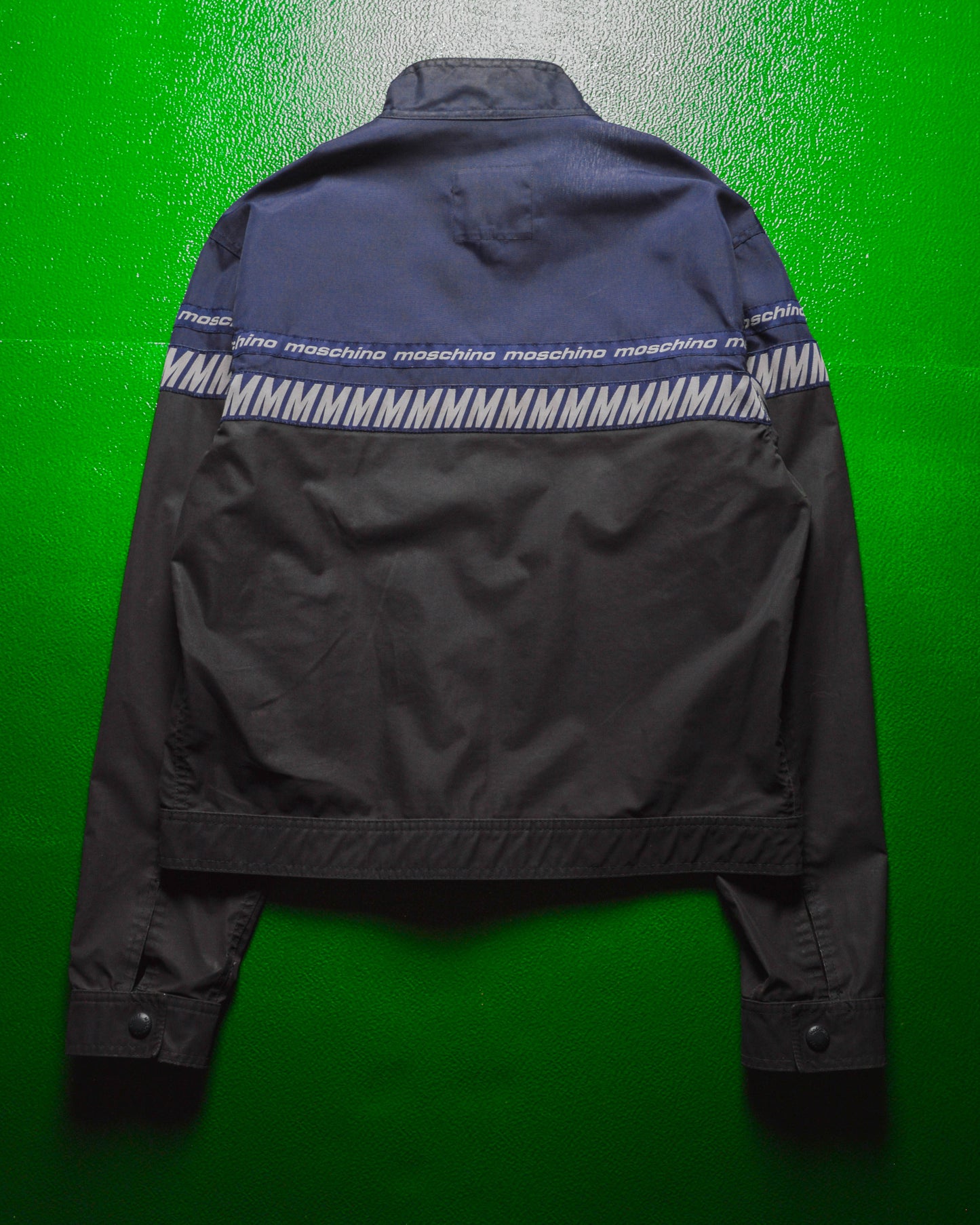 Late 90s Taped Spell-out Logo Split Matte PVC / Nylon Jacket (~M~)