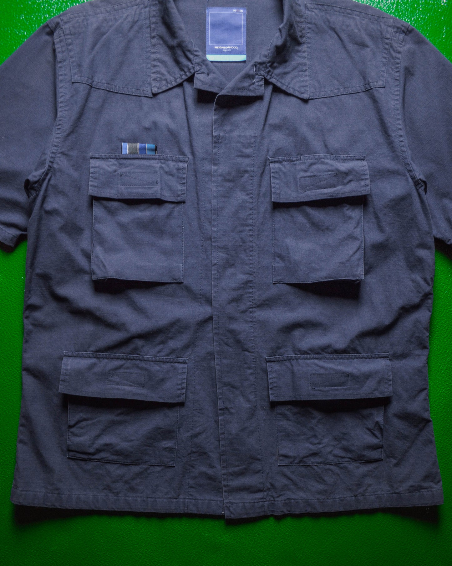 1999 Boxy Navy Ripstop Cargo Shirt (~L~)