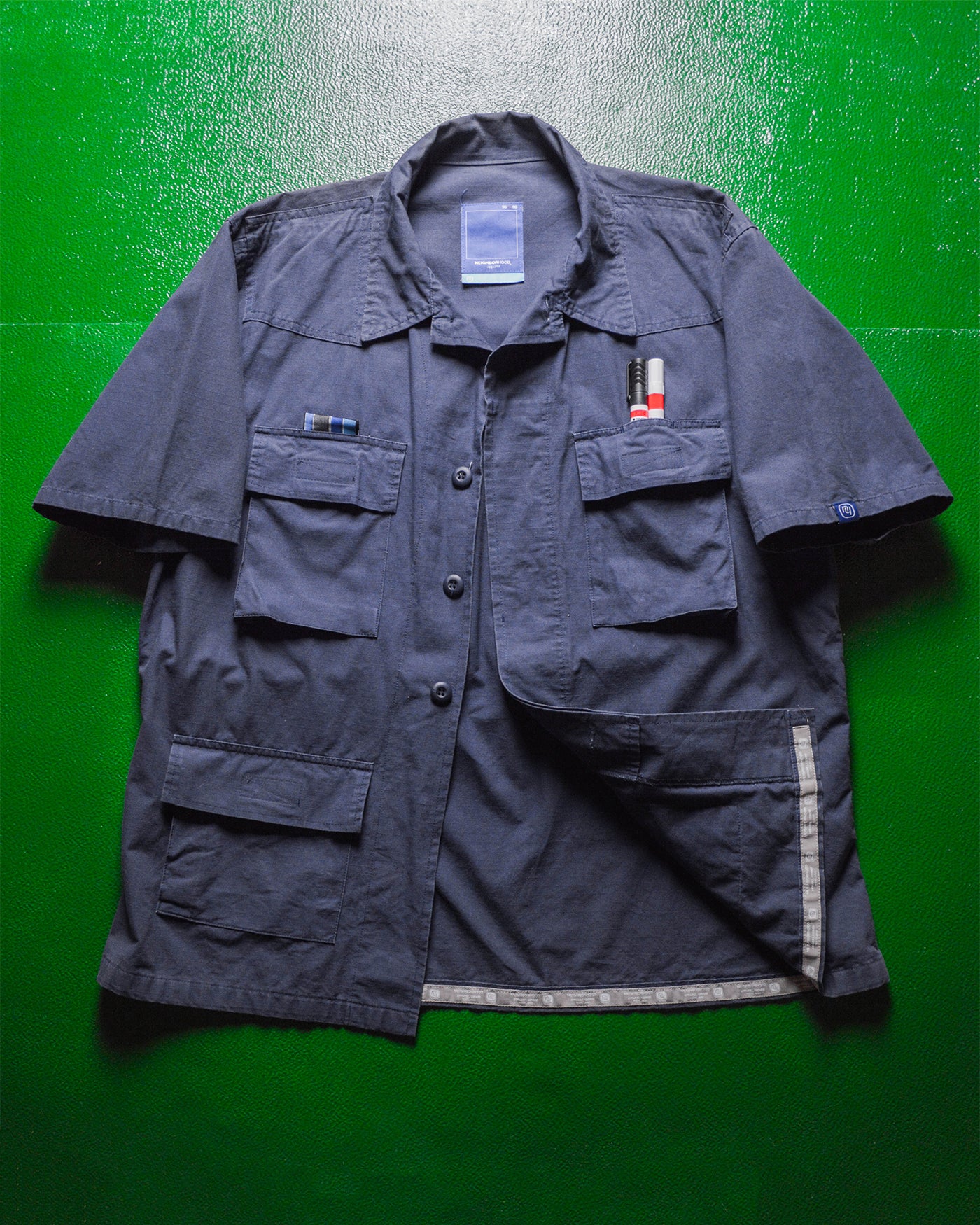 1999 Boxy Navy Ripstop Cargo Shirt (~L~)