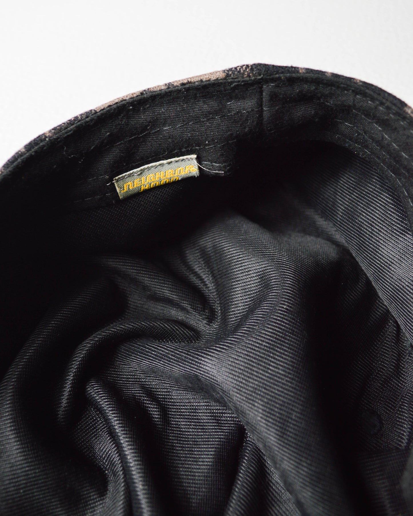 90s Grey Black Plaid / Check Tank / Military Style Cap / Hat (OS)