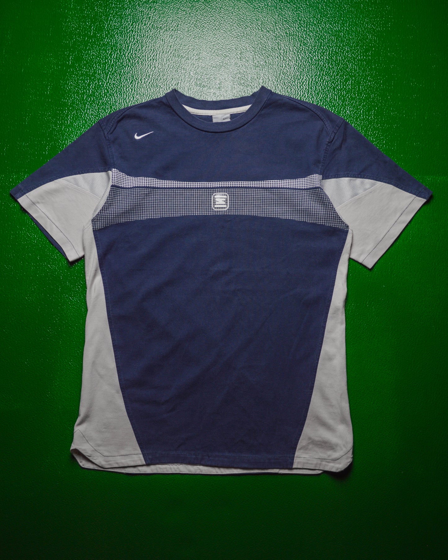Shox Faux Impression Mesh Print Panelled Mesh T-shirt (~S~)