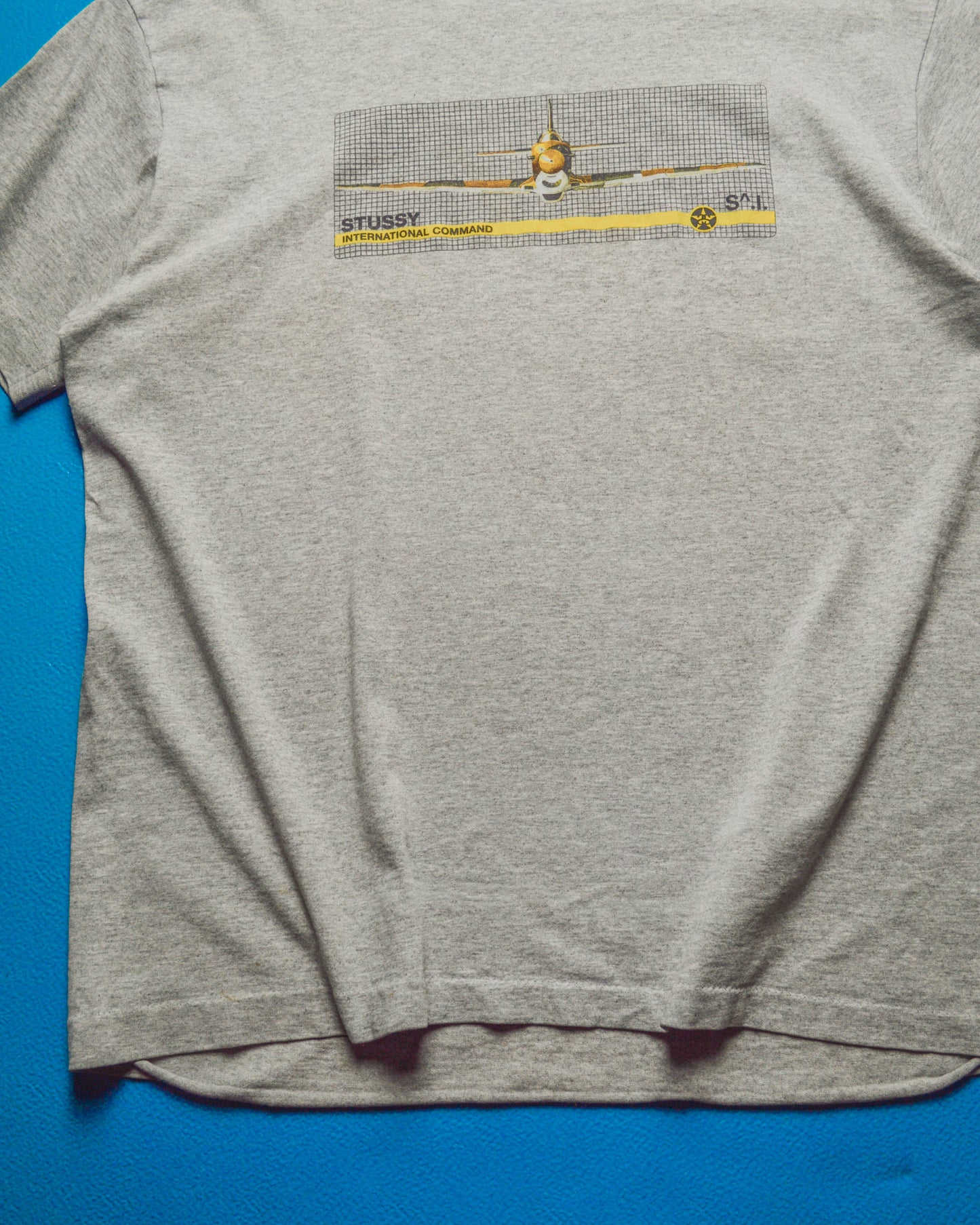 International Command Fighter Plane Graphic Grey T-shirt (L)