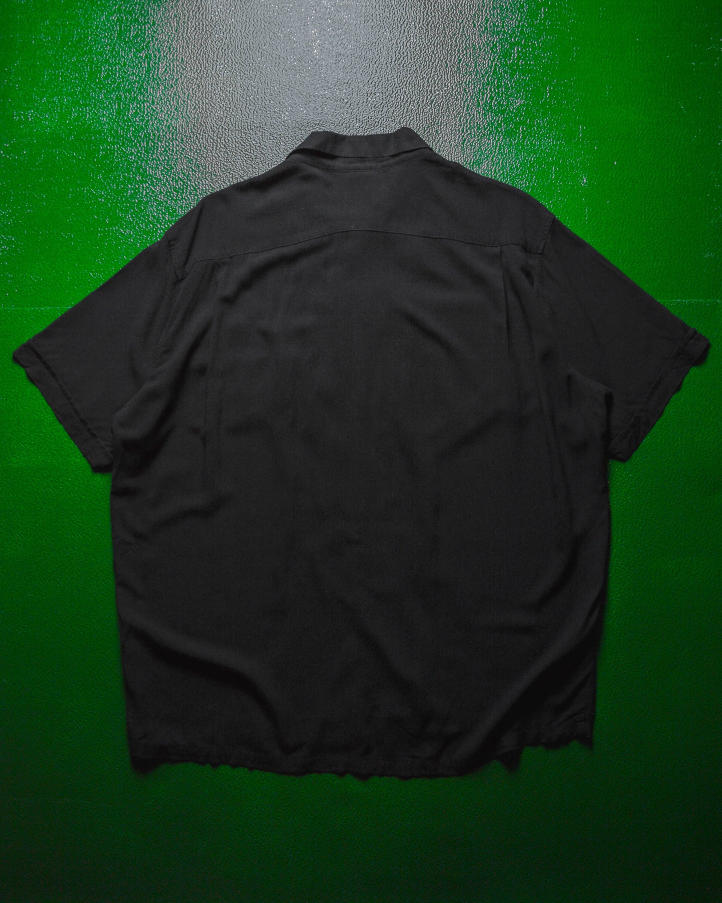 1994 Black Rayon Oxford Cramden Boxy Shirt (L~XL)