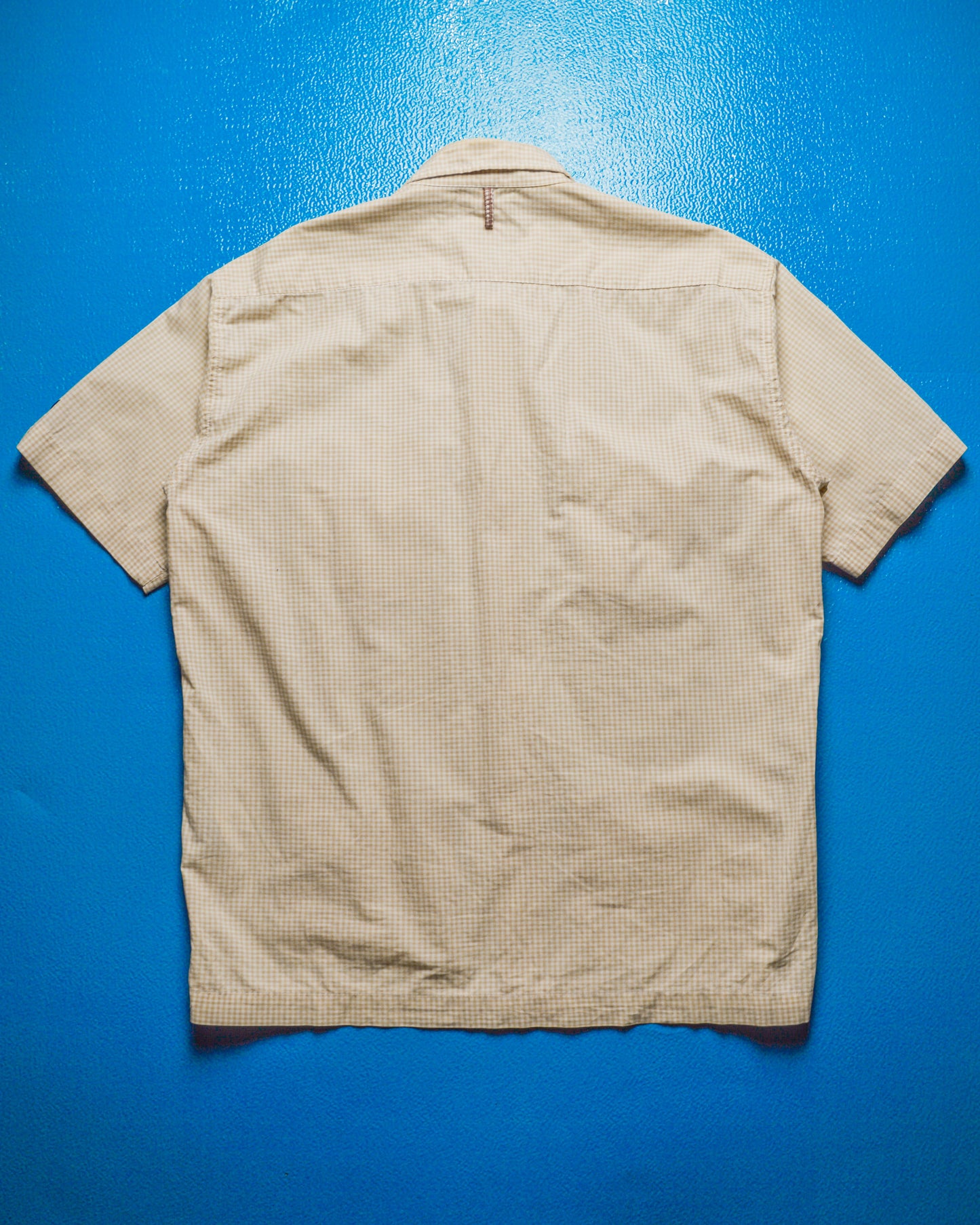 Pale Orange Gingham Check 4 Pocket Shirt (M)