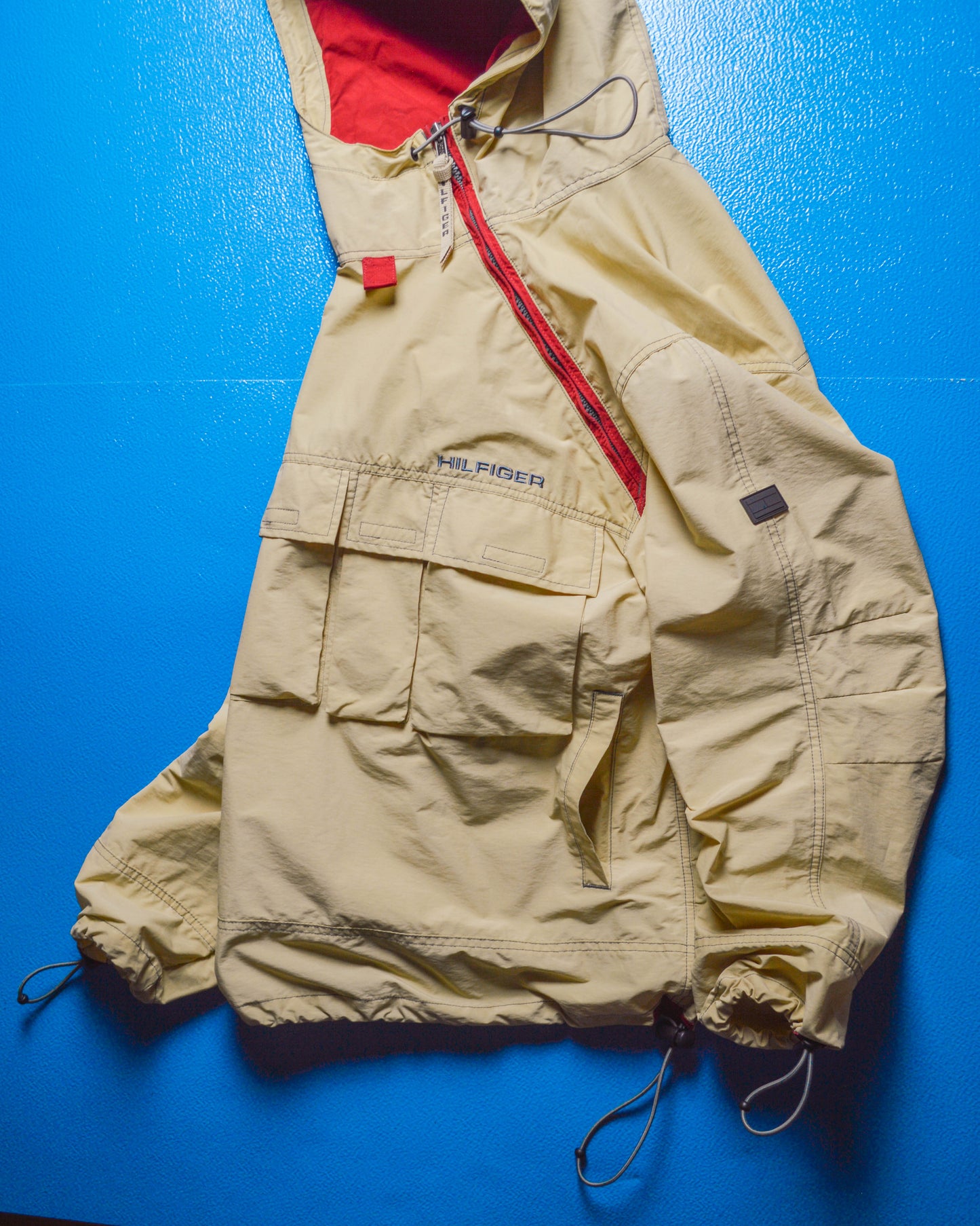 2000 Asymmetrical Beige Dual Zip Cargo Anorak (L)