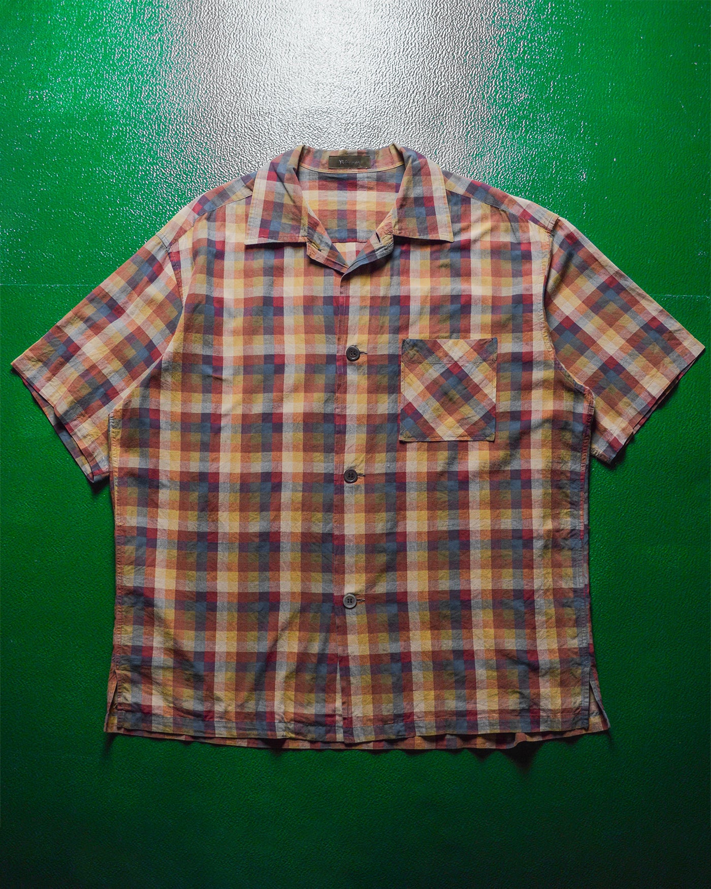 Muted Plaid Boxy Shirt (XL)