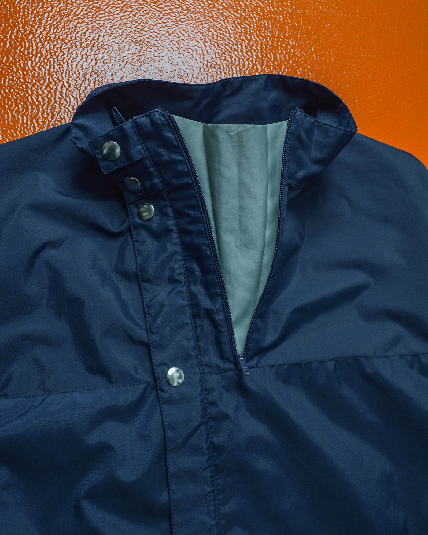80s Navy Gusseted Dual Zip Jacket (M)