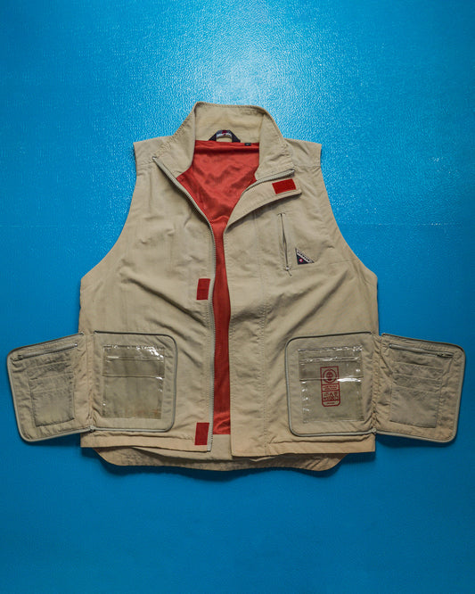 Beige Concealed Compartment Tactical Utility Vest (L)