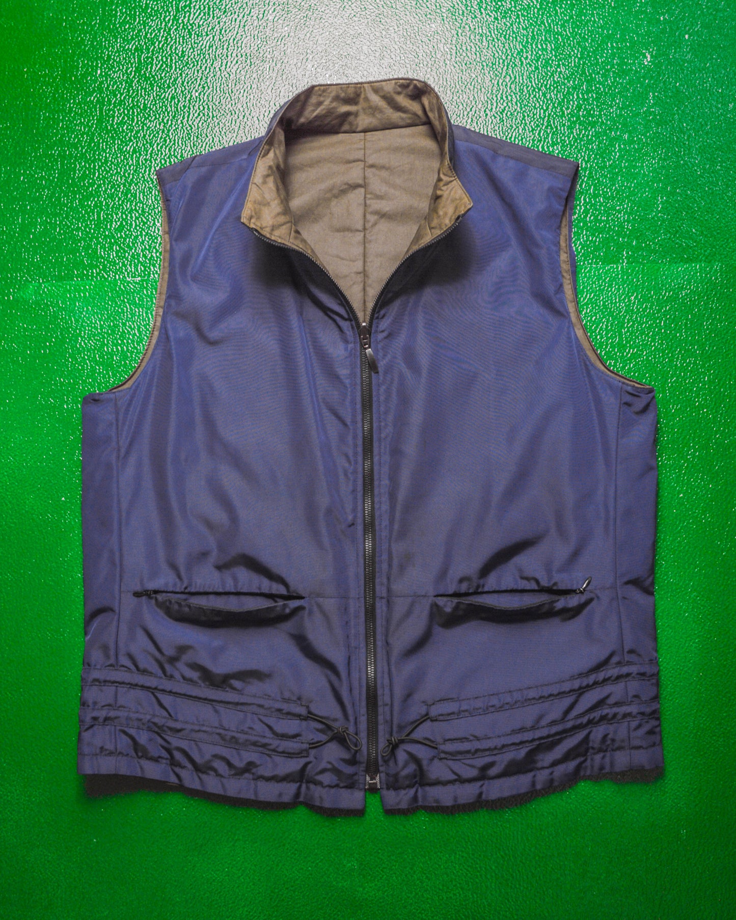 Reversible Navy Olive Brown Vest (M)