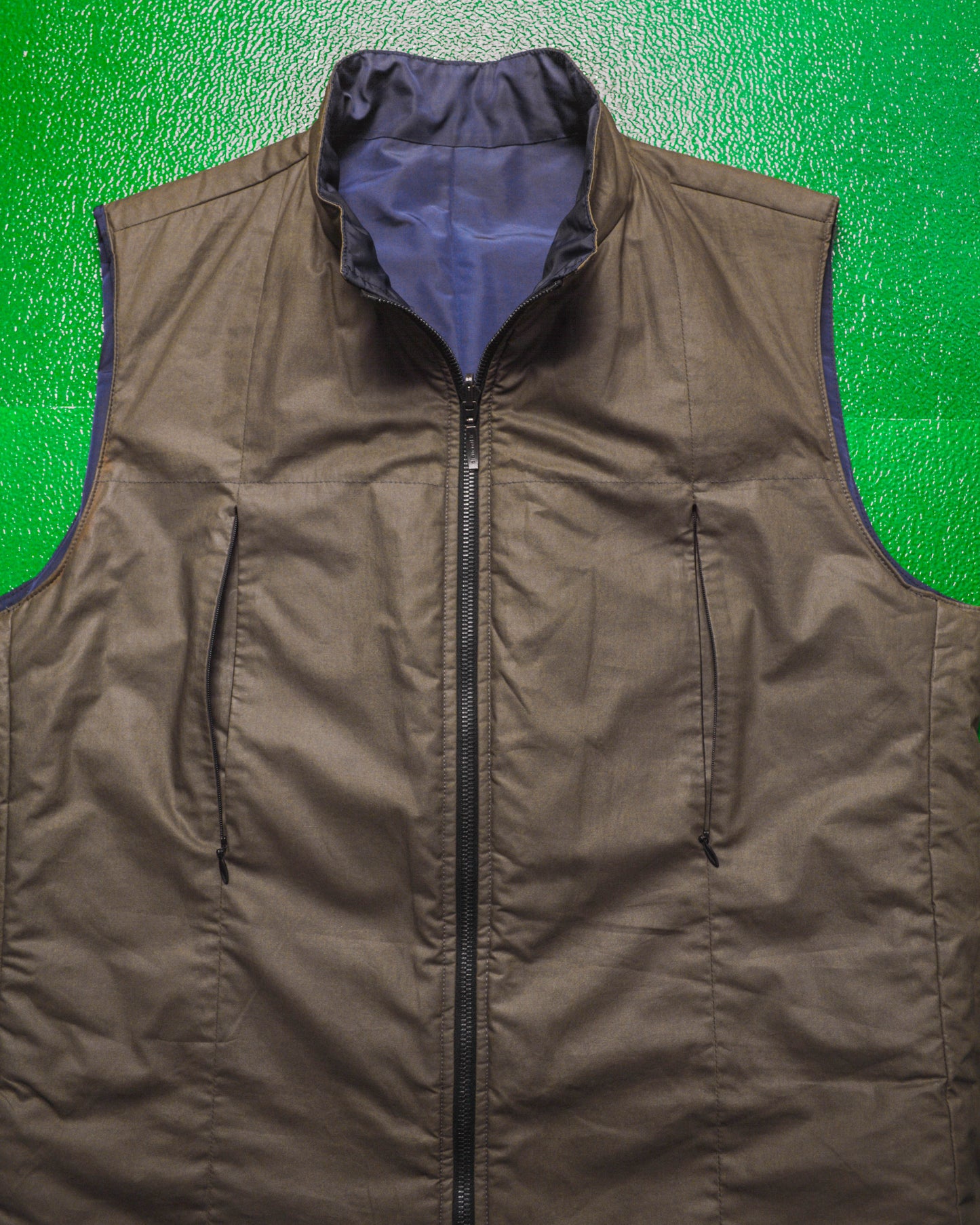 Reversible Navy Olive Brown Vest (M)