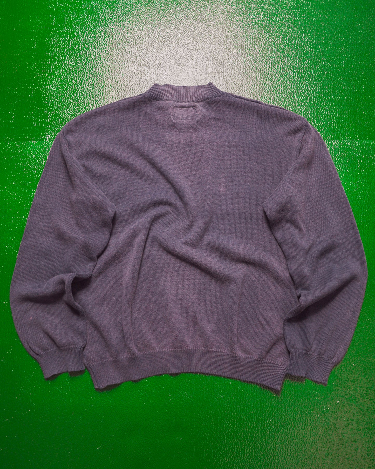 90s Spell-out Muted Purple / Grey Knit Jumper (S~M)