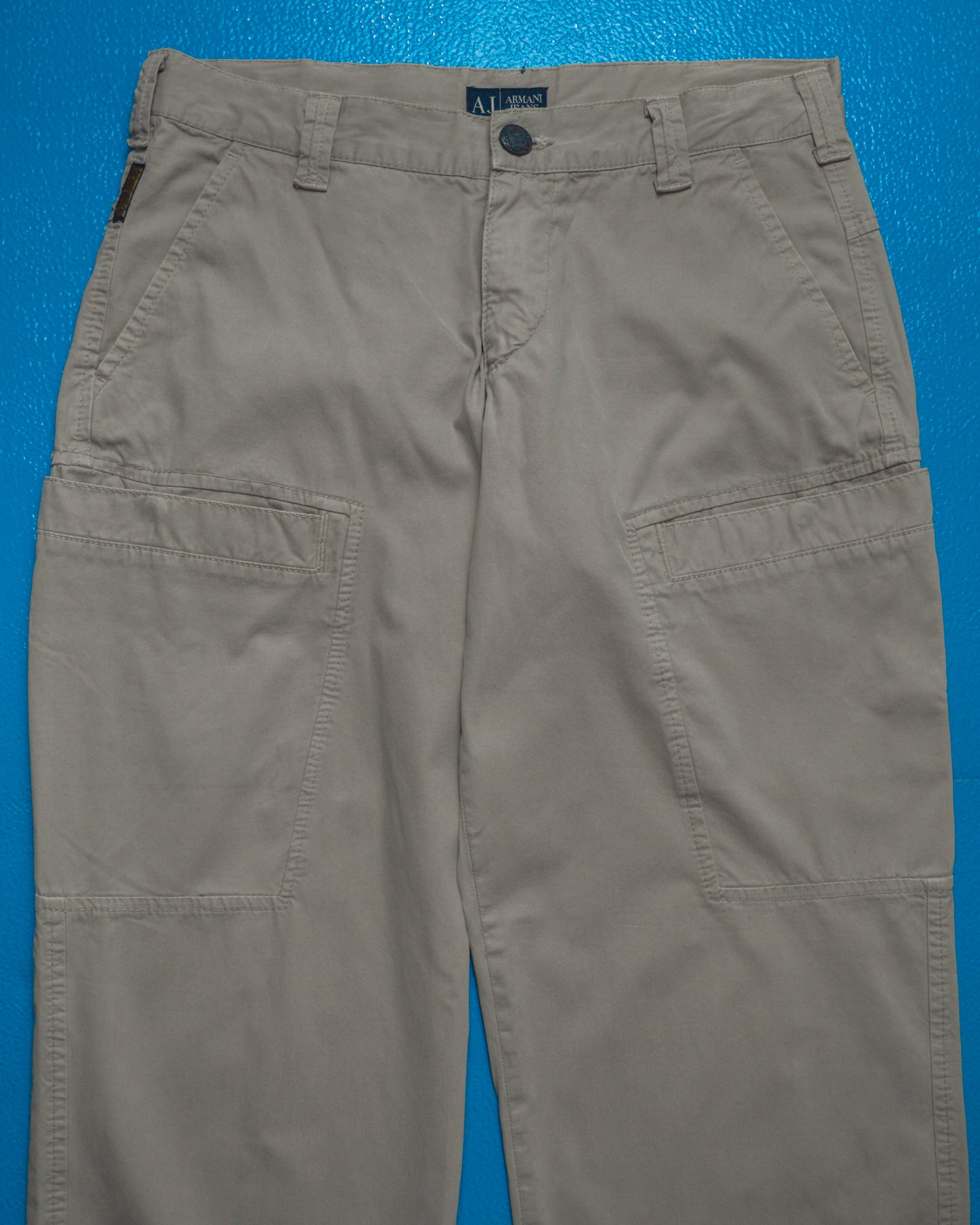 Cream Side Slant Pocket Cargo Pants (31)