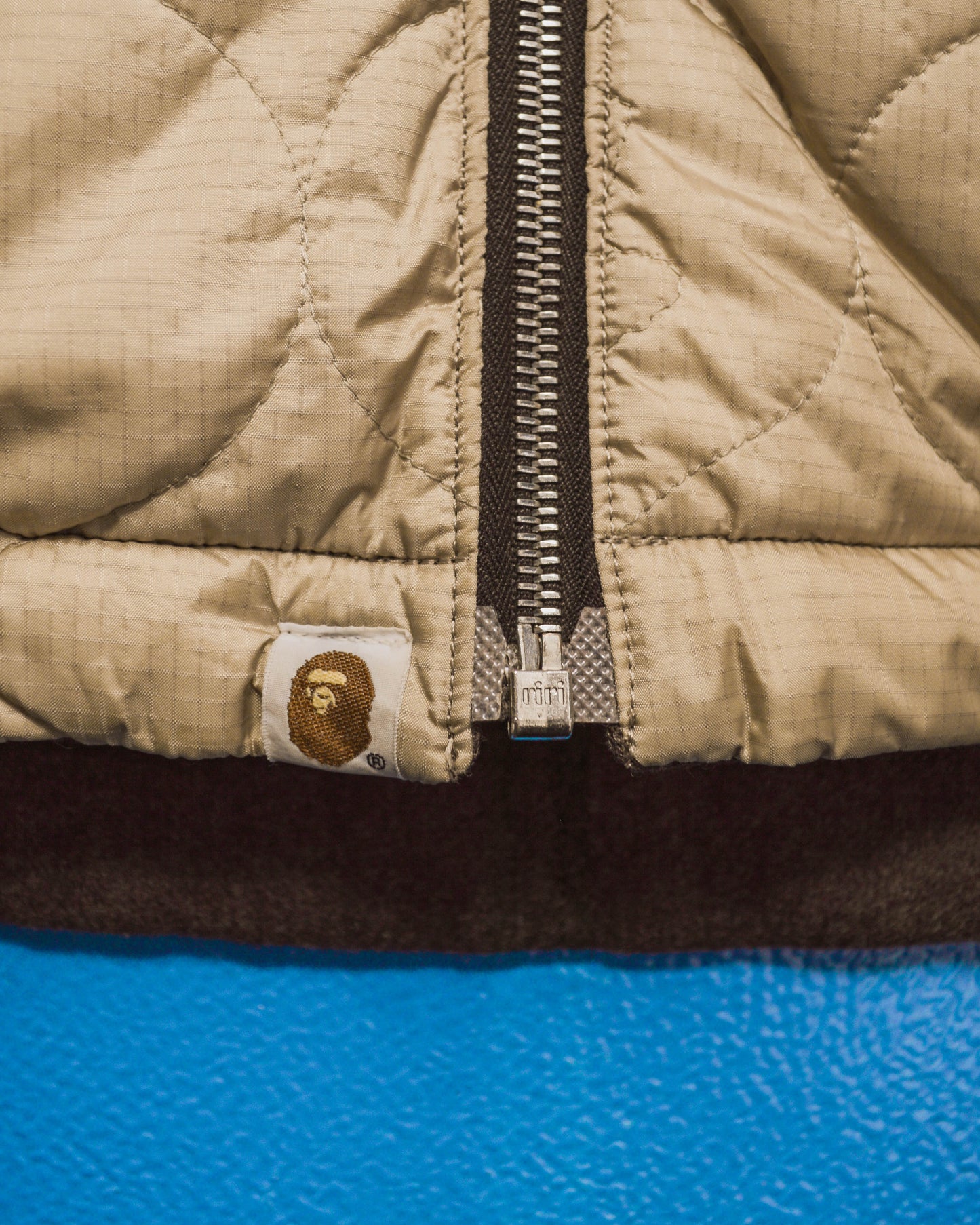 Gore Windstopper Reversible Onion Quilted Liner Military Liner Style Brown Beige Jacket (M~L)
