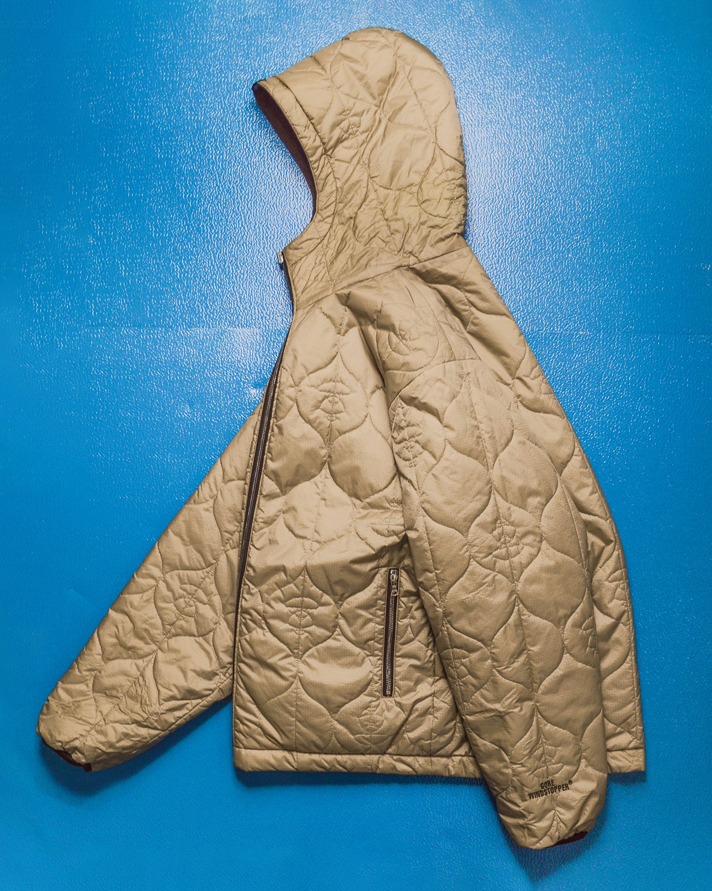 Gore Windstopper Reversible Onion Quilted Liner Military Liner Style Brown Beige Jacket (M~L)