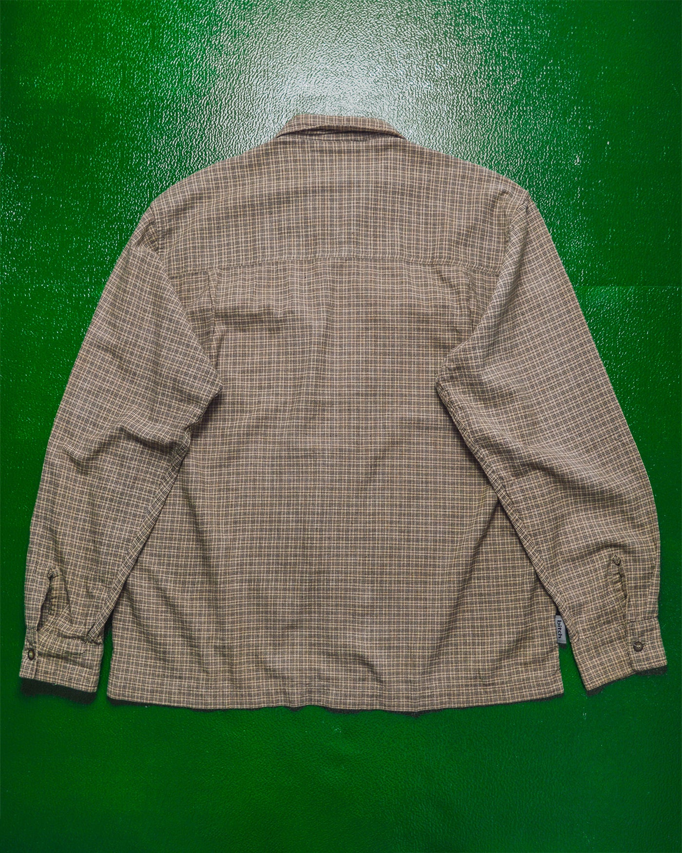 Tan Check Zip Up Overshirt (L)