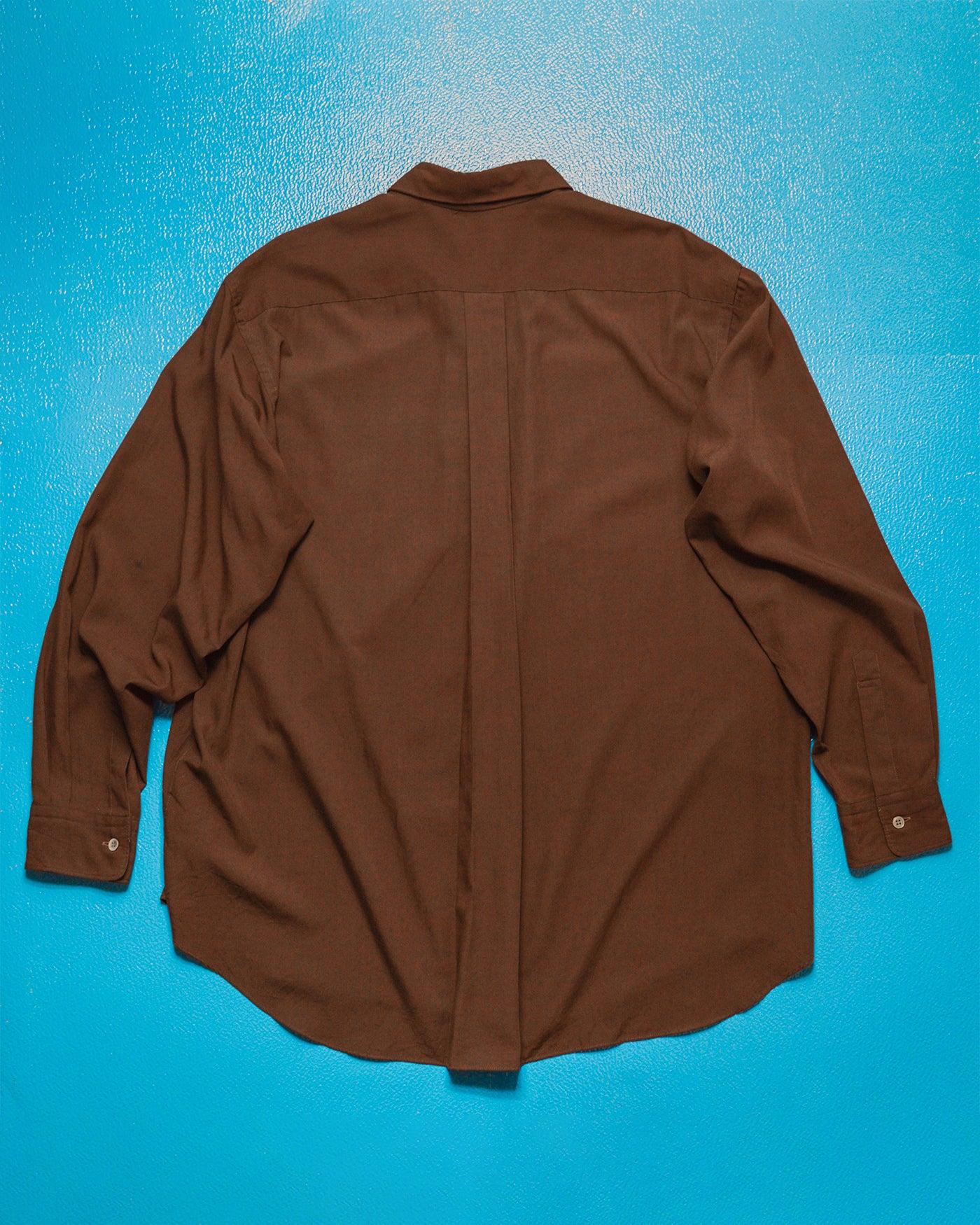 1991 Brown Red Cut-out Collar Shirt (L~XL)