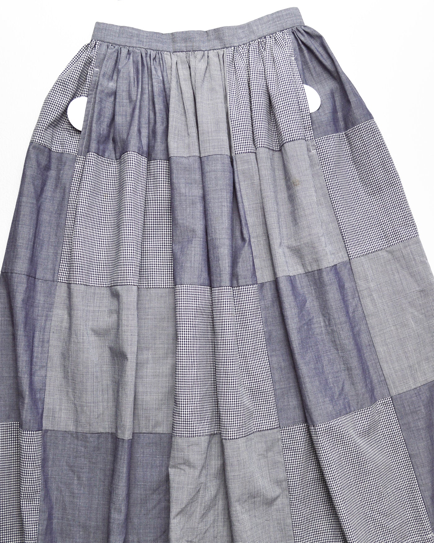 2000 Blue Patchwork Midi Skirt (M)