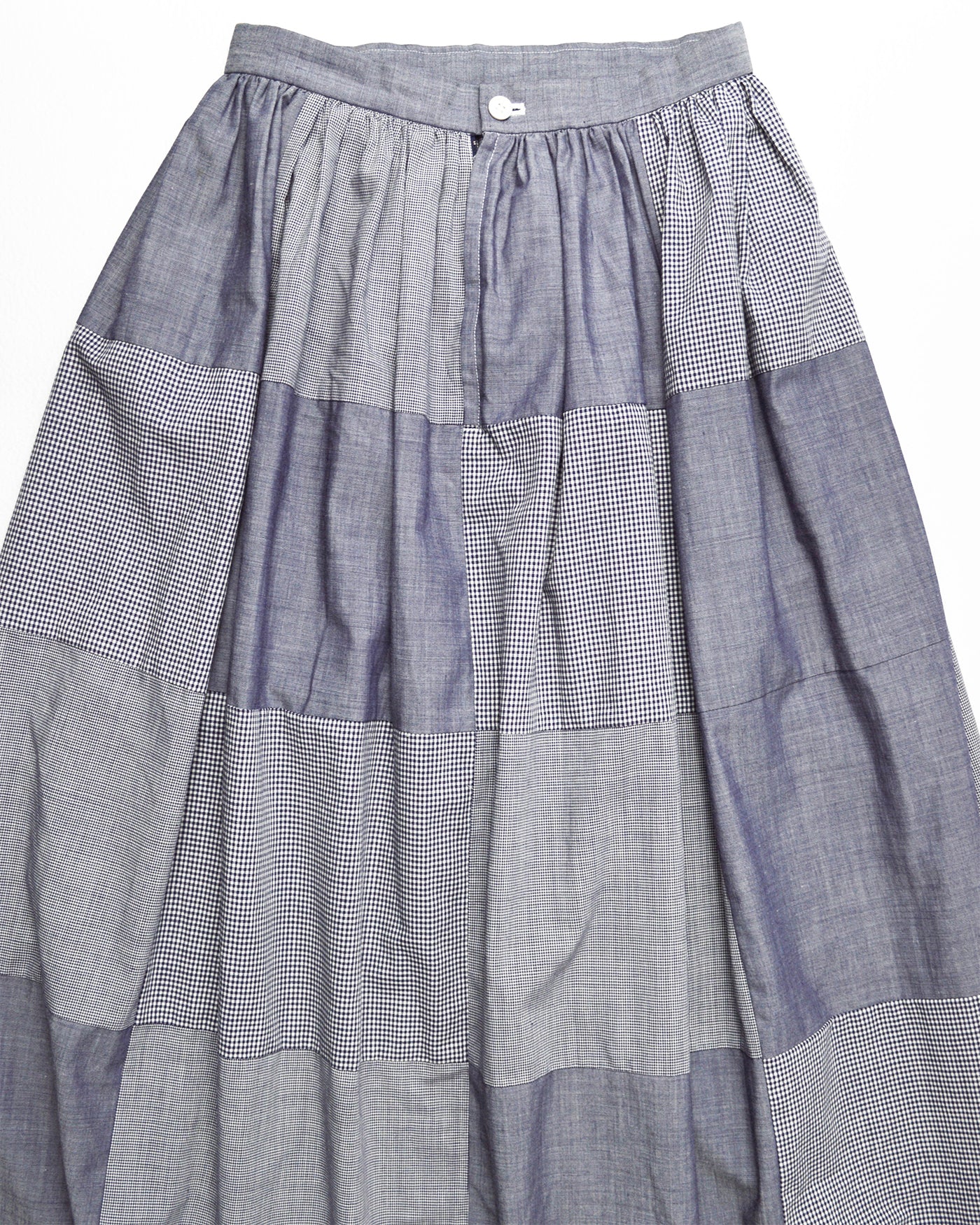 2000 Blue Patchwork Midi Skirt (M)