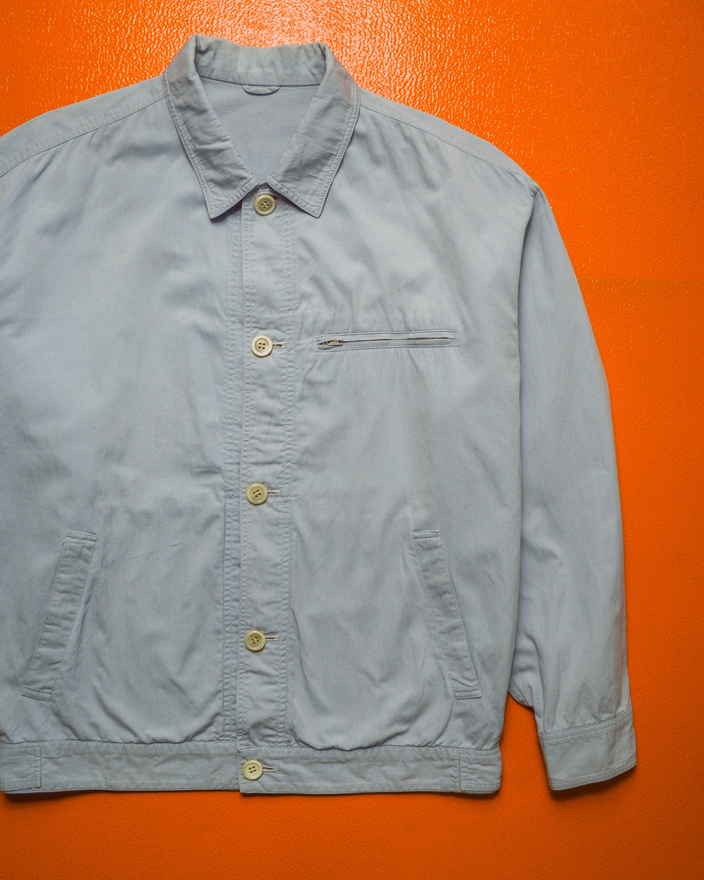 90s Pale Blue Relaxed Boxy Light Work Jacket (M)