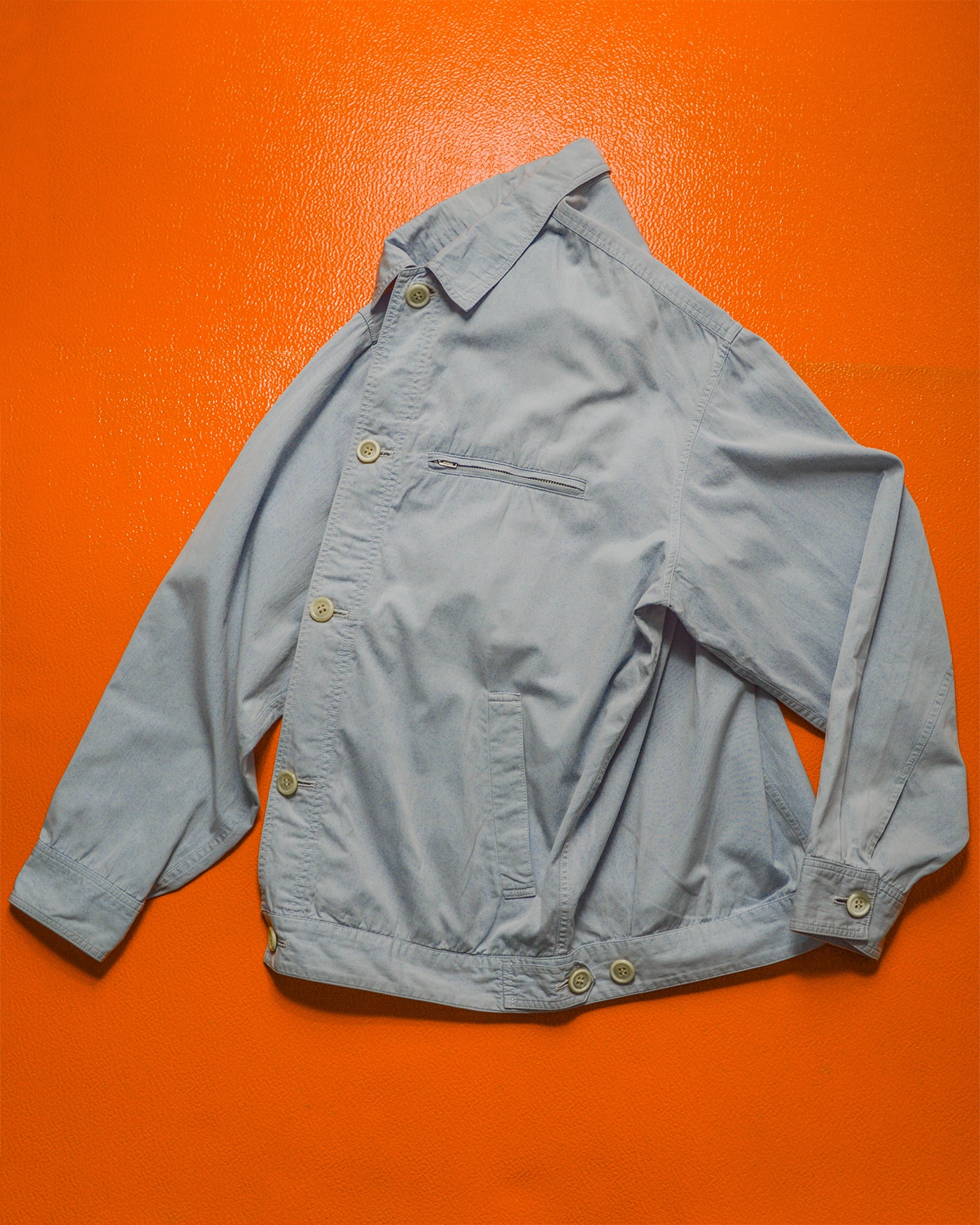 90s Pale Blue Relaxed Boxy Light Work Jacket (M)