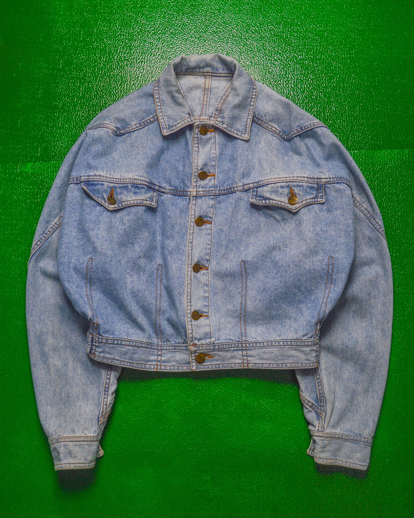 90s Cropped Balloon Denim Jacket (~S~)