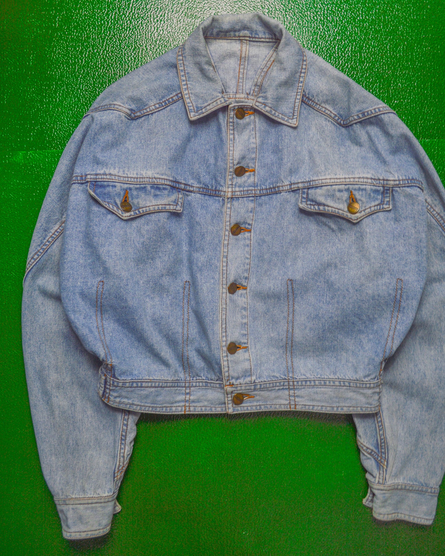 90s Cropped Balloon Denim Jacket (~S~)