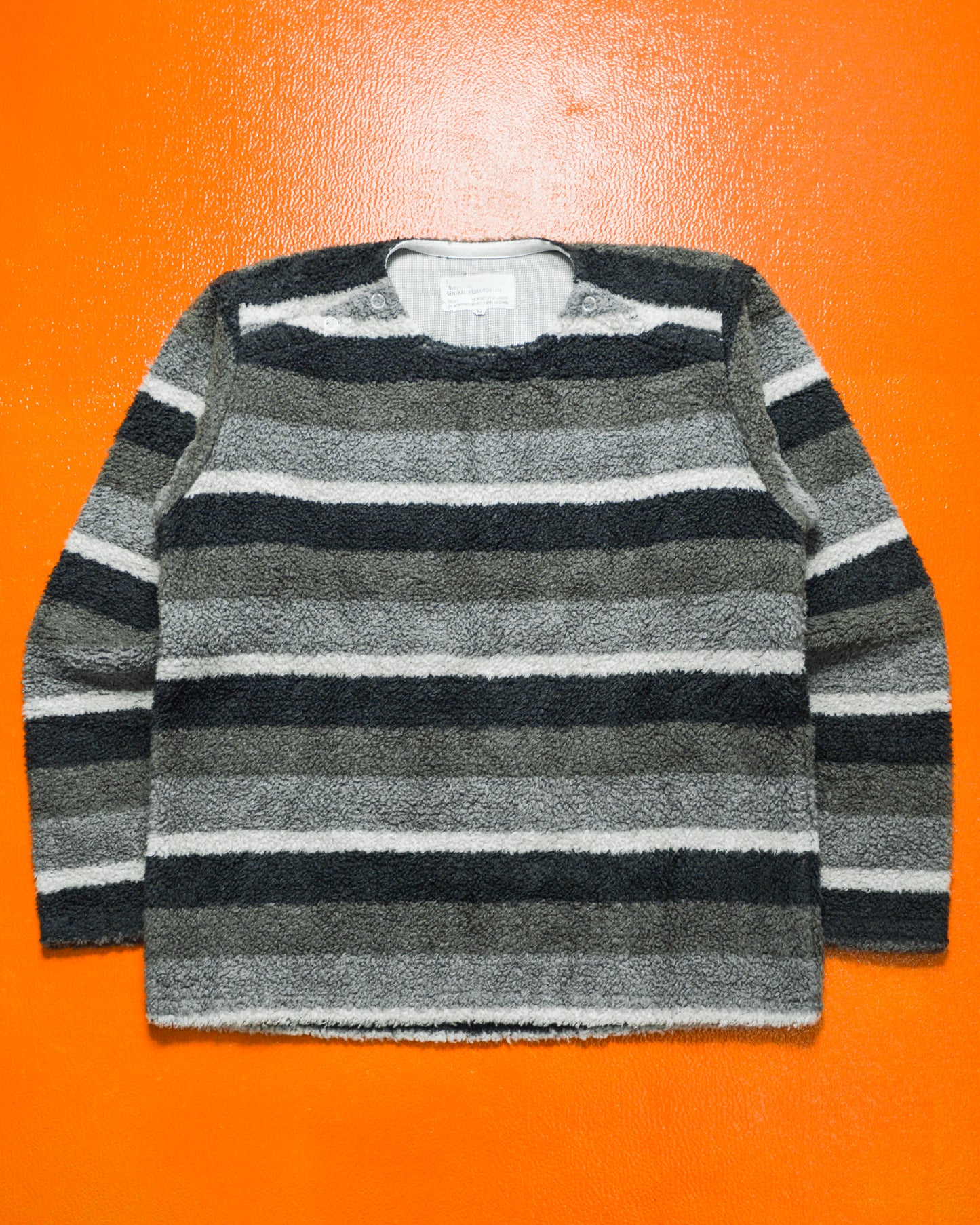 2003 Greyscale Fleece Striped Jumper (M)