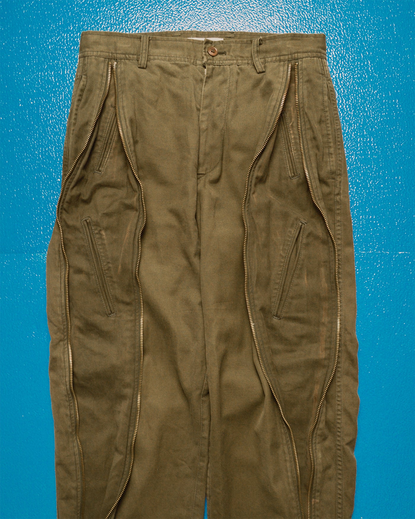 SS01 Concealed Pocket Full Zip Olive Cargo Pants (~28~)