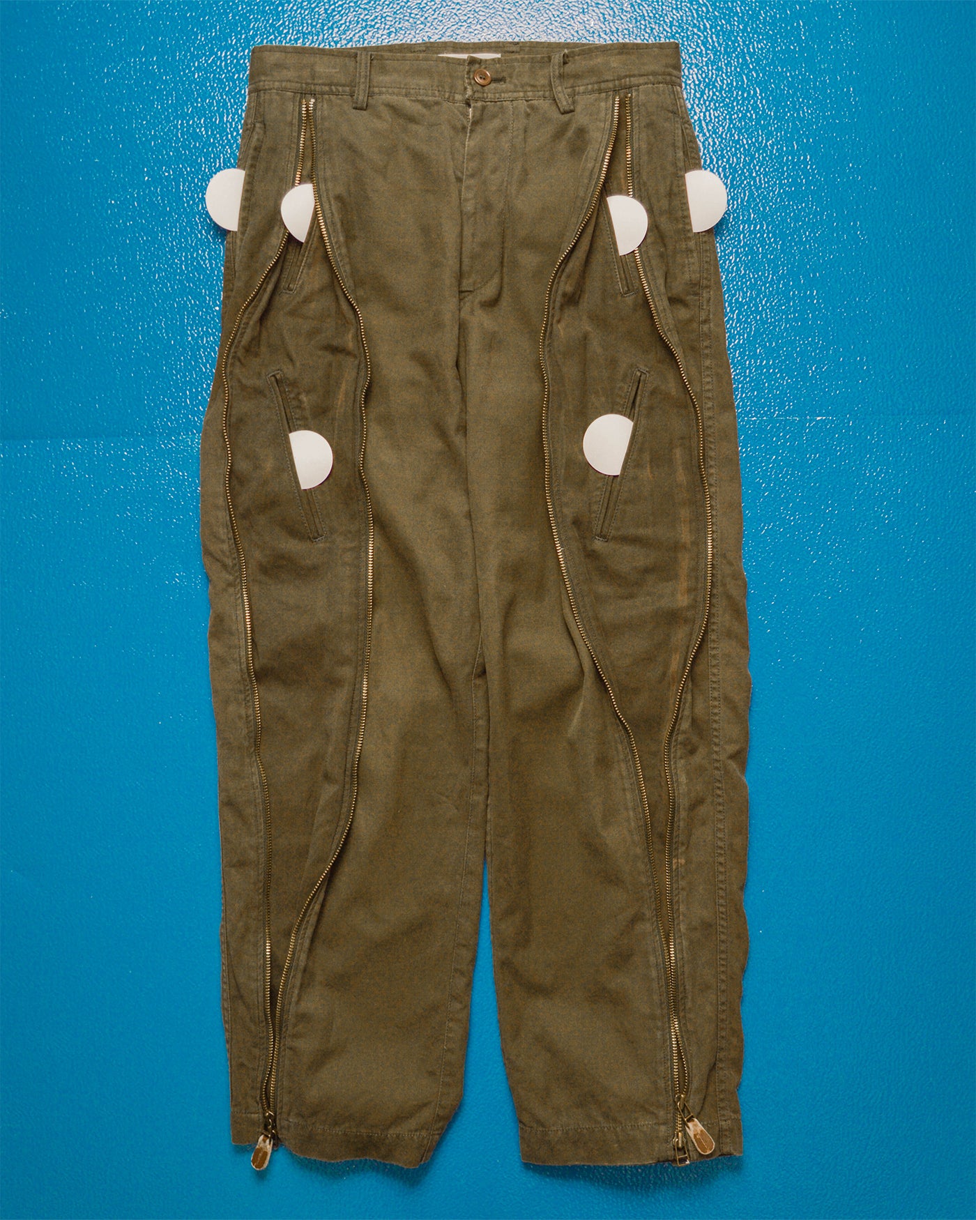 SS01 Concealed Pocket Full Zip Olive Cargo Pants (~28~)