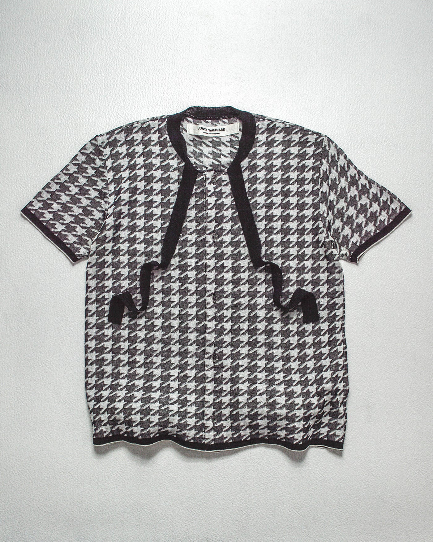 2000 Herringbone Pattern Button Up Blouse Top