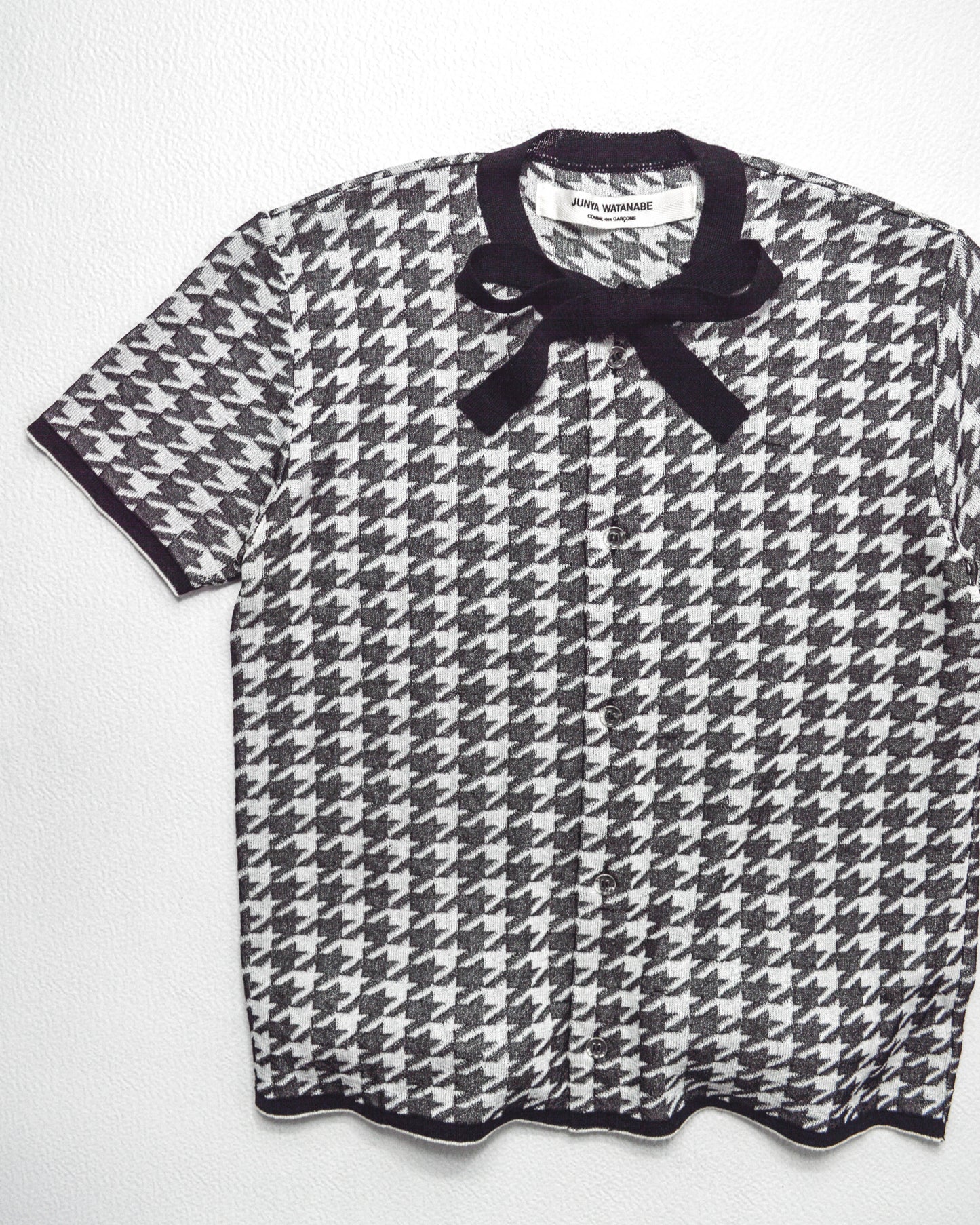 2000 Herringbone Pattern Button Up Blouse Top