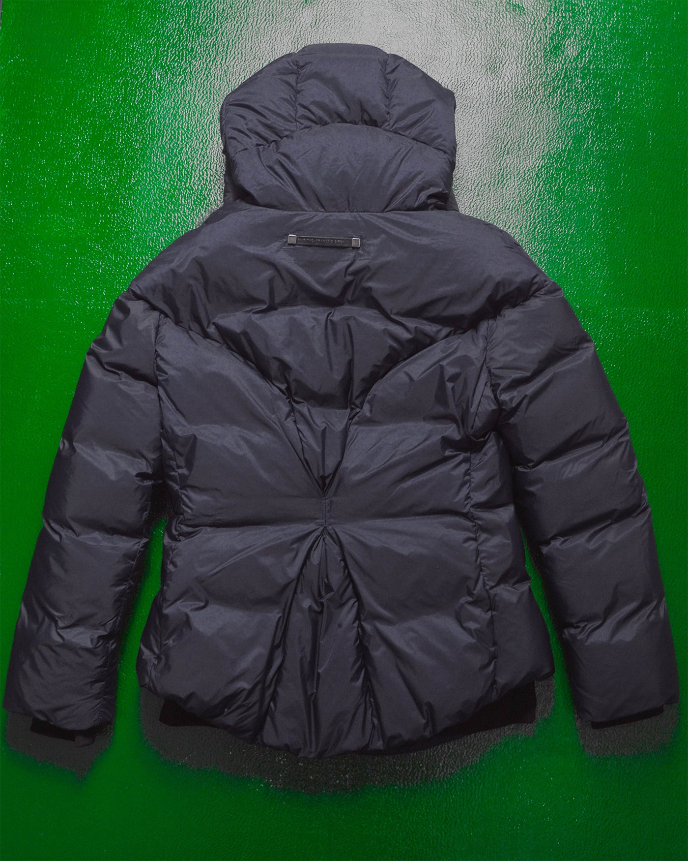 Actlive Subversive Butterfly Panel Navy Fur Trim Back Pack Strap Puffer Jacket (42)