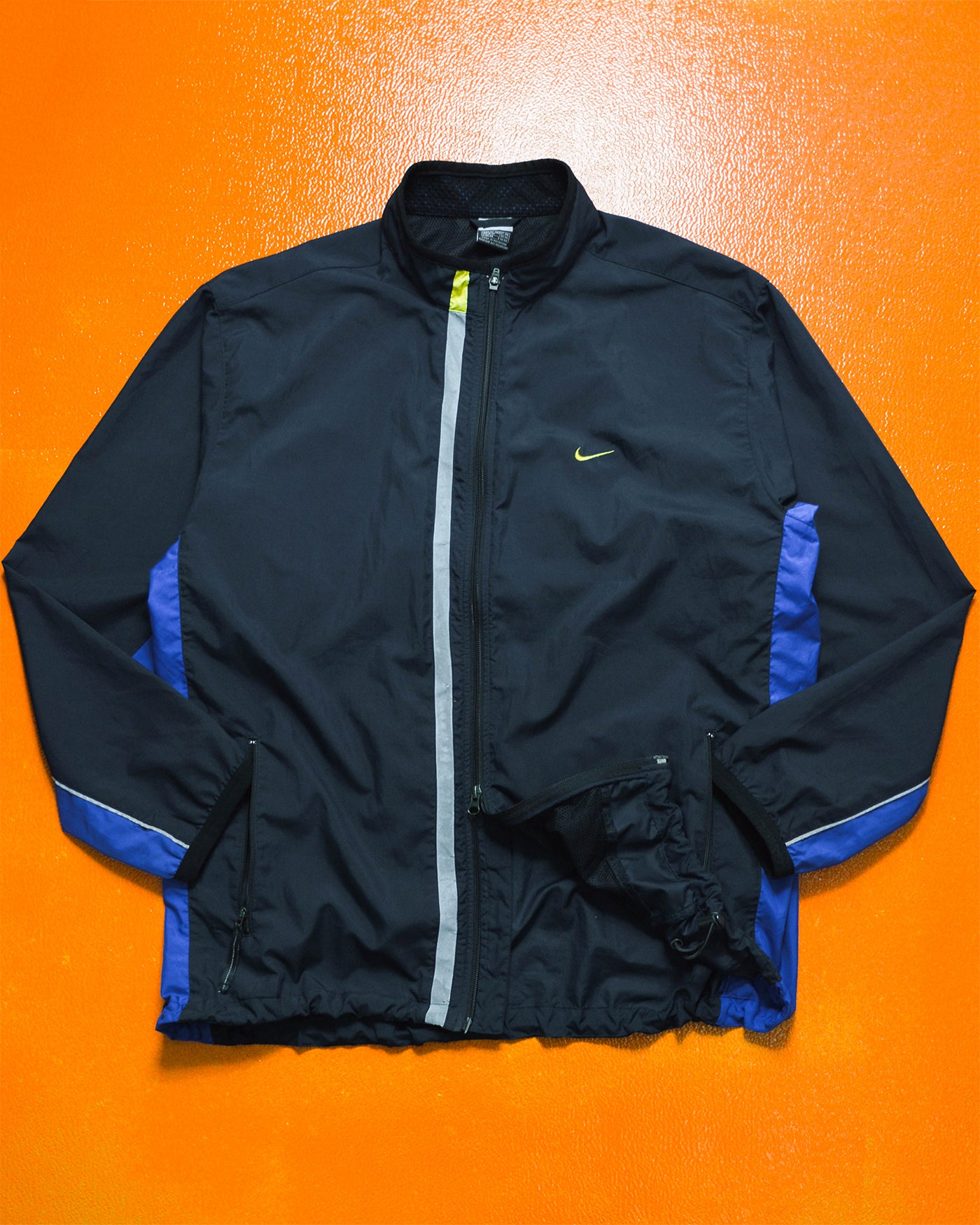 Fall 2001 Reflective Lapel Strip Navy Purple Lime Track Jacket (XL)