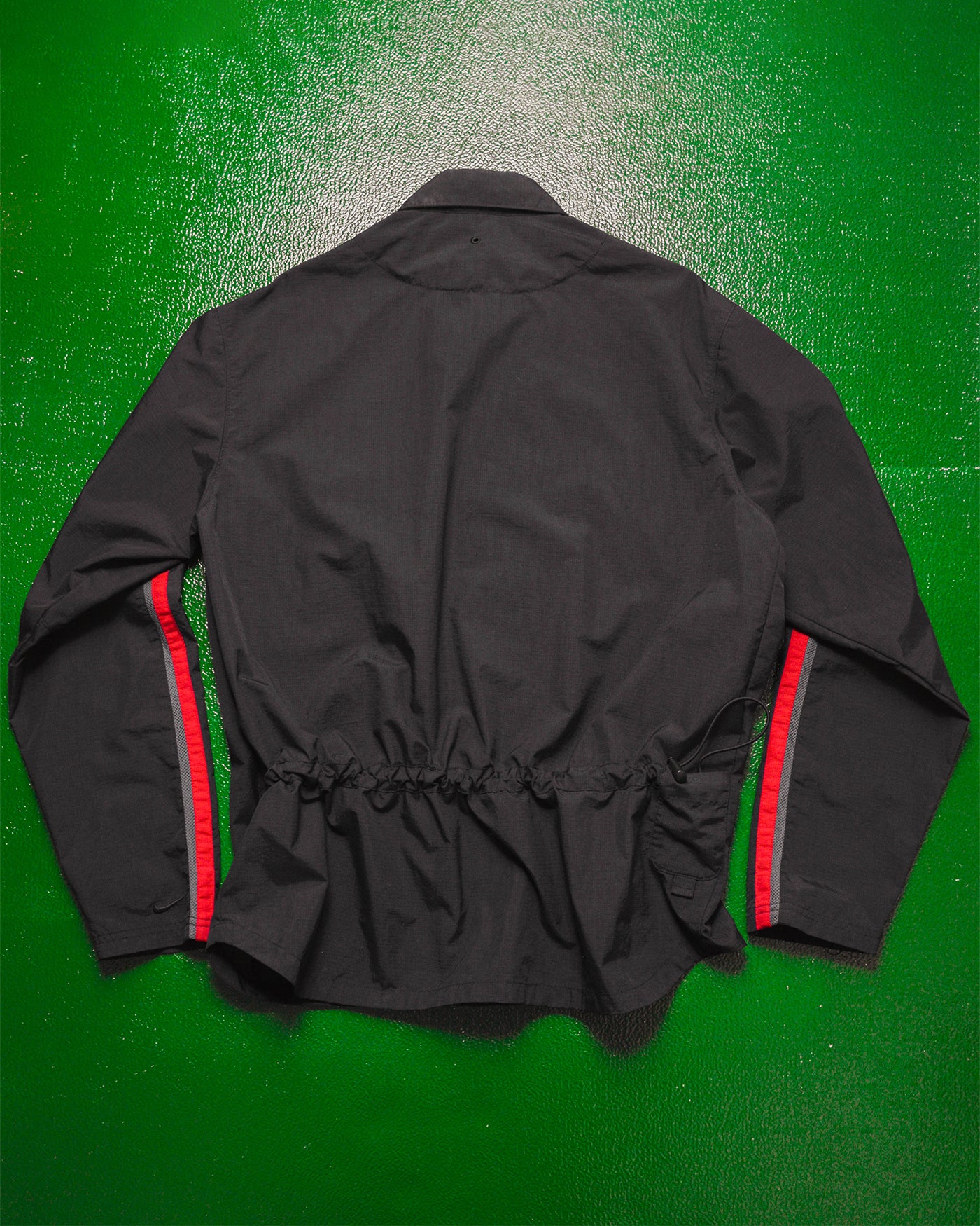 Spring 2002 Red Striped Zip Up Nylon Shirt (~L~)