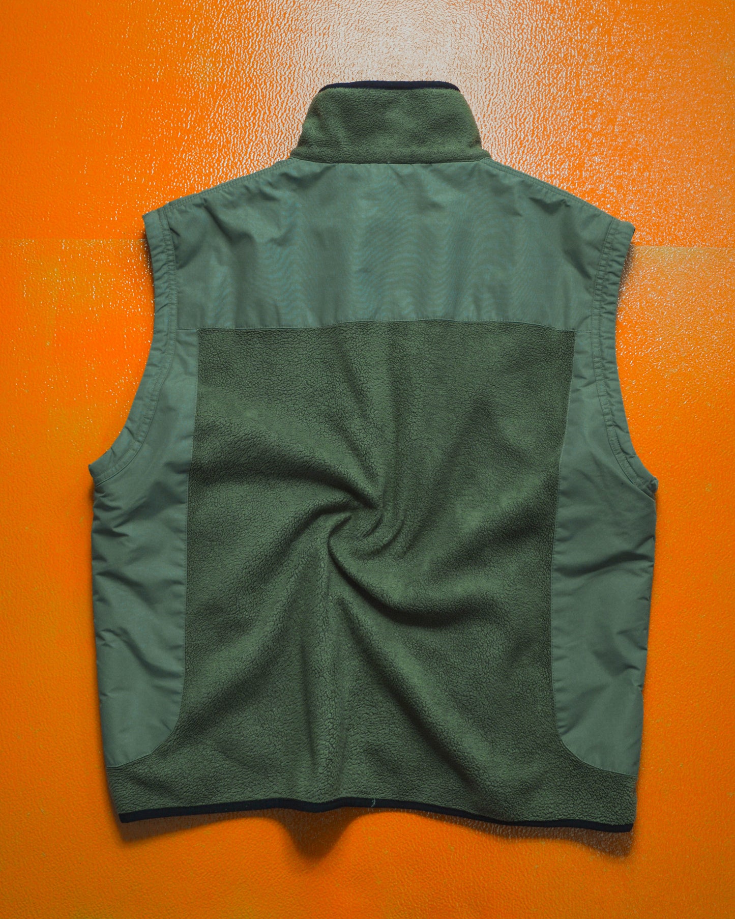 Muted Green Nylon Panelled Fleece Vest (L~XL)