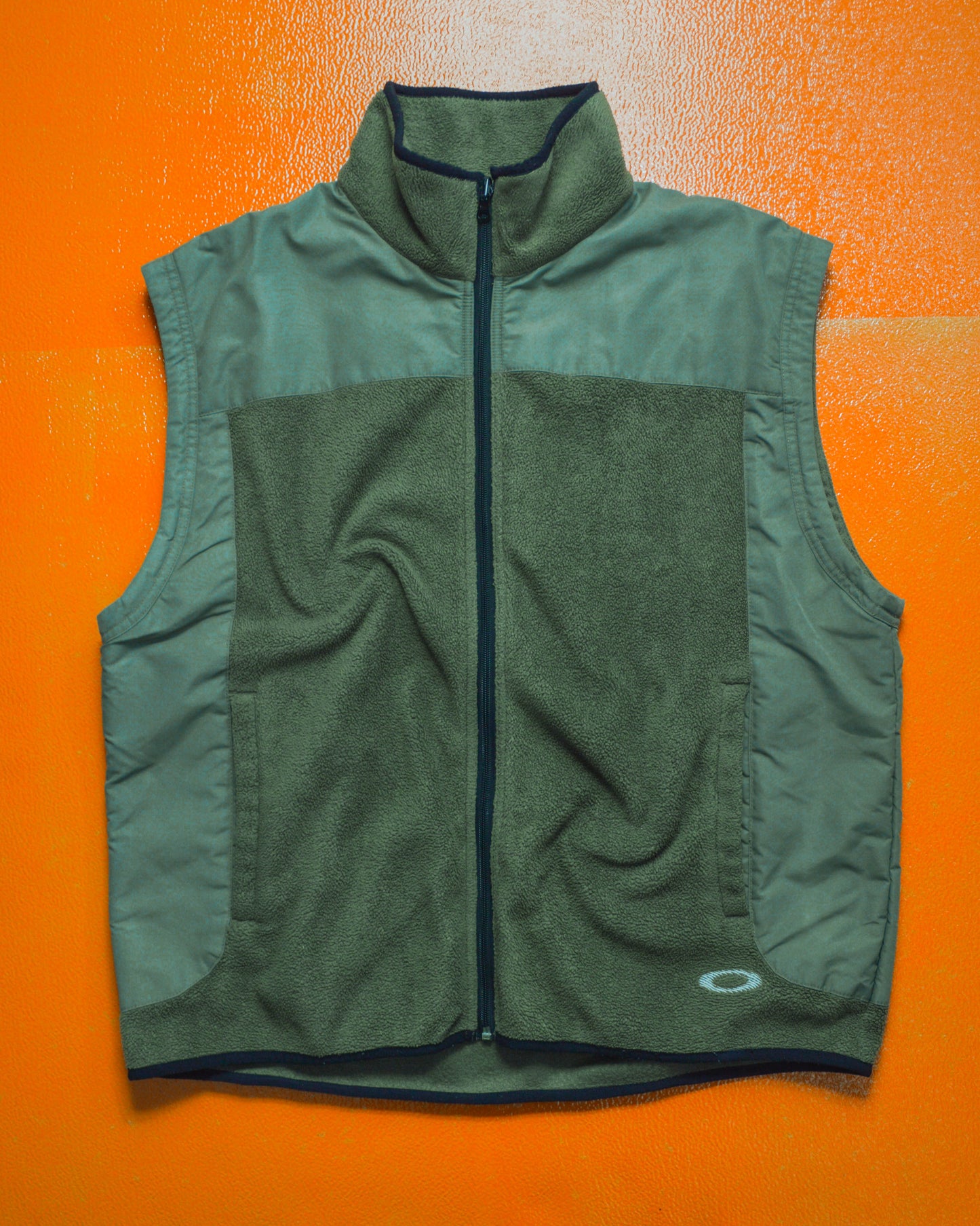 Muted Green Nylon Panelled Fleece Vest (L~XL)