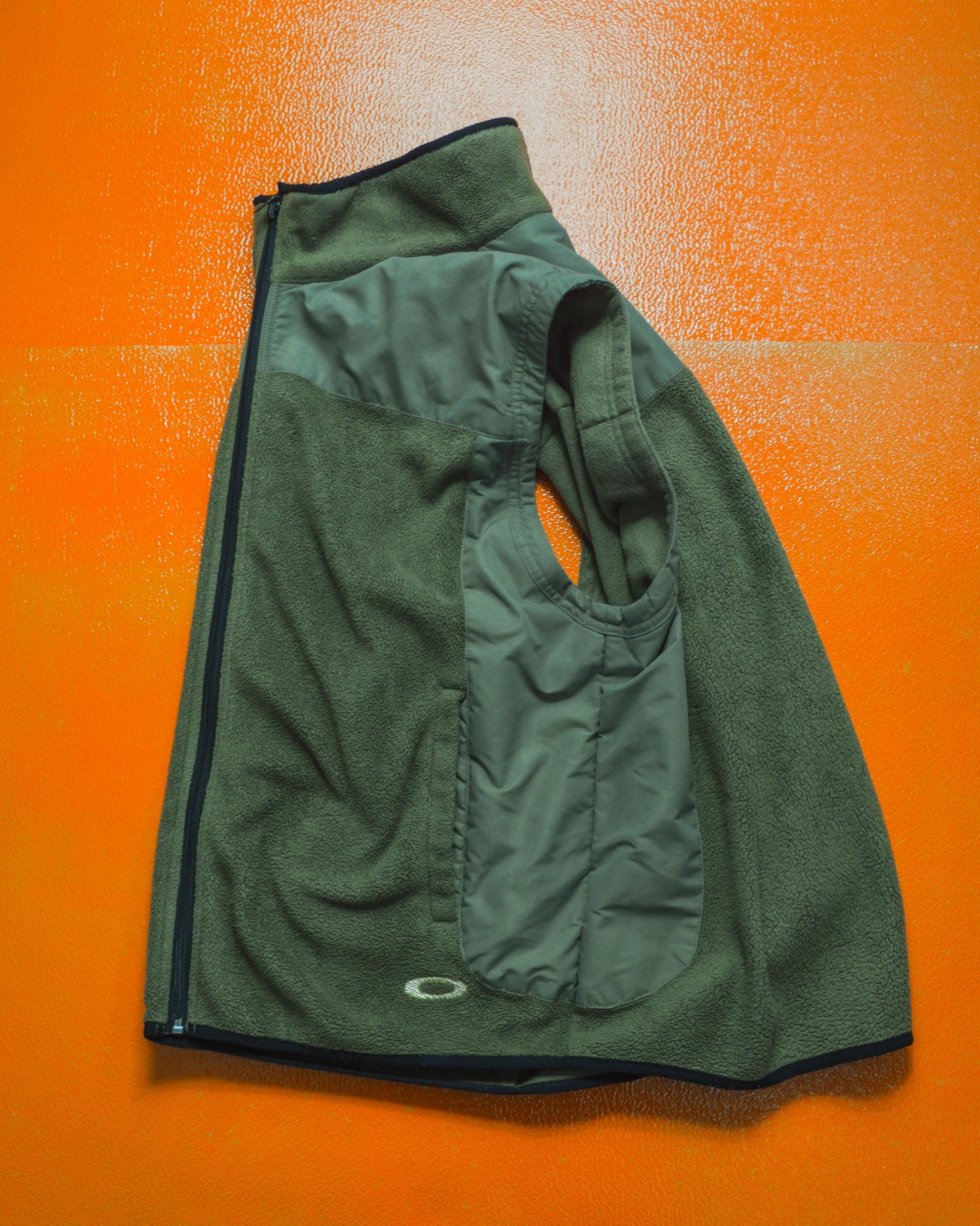 Muted Green Nylon Panelled Fleece Vest (L~XL)