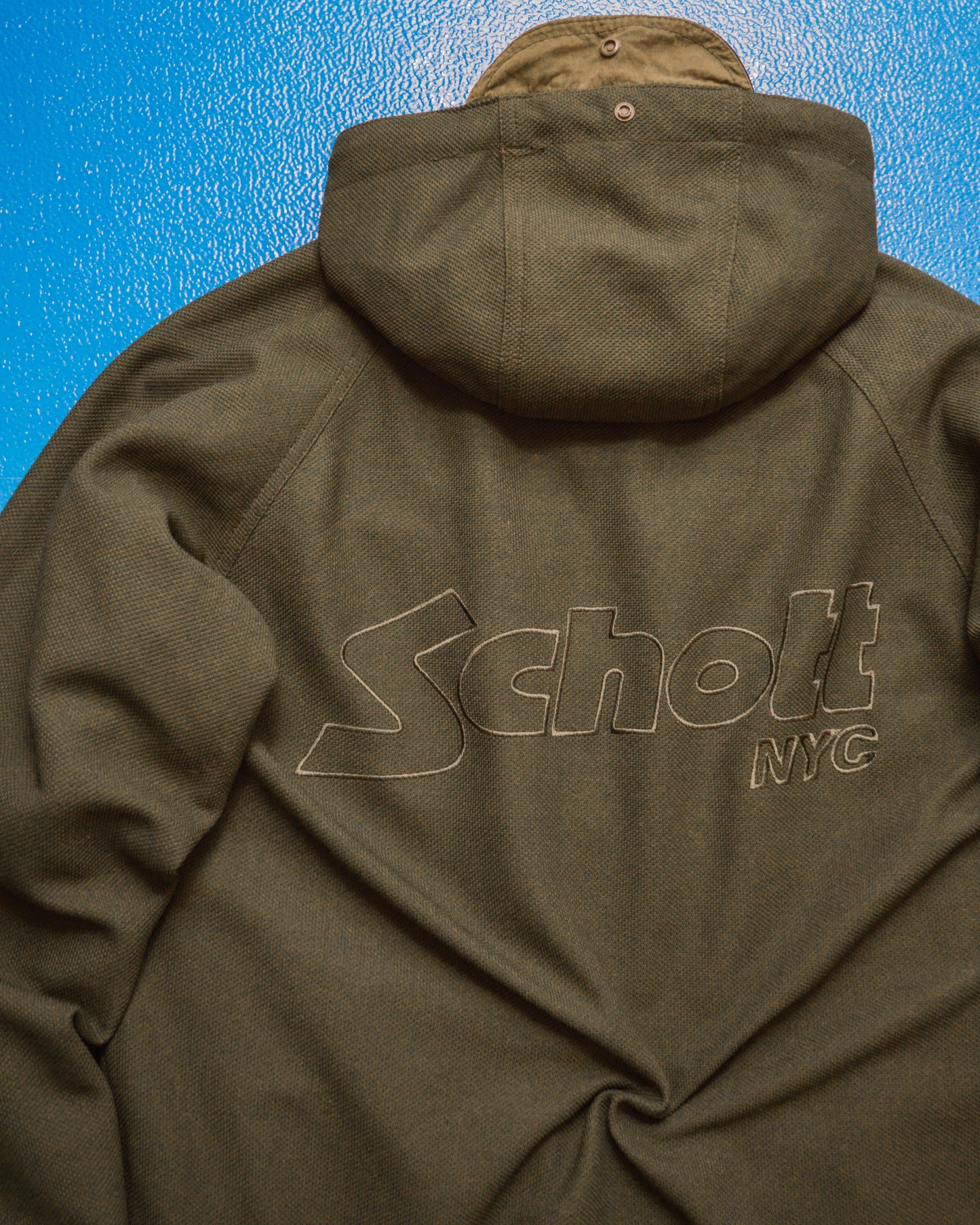 Reversible Cotton Waffle Black Olive Brown Windbreaker Jacket (S~M)