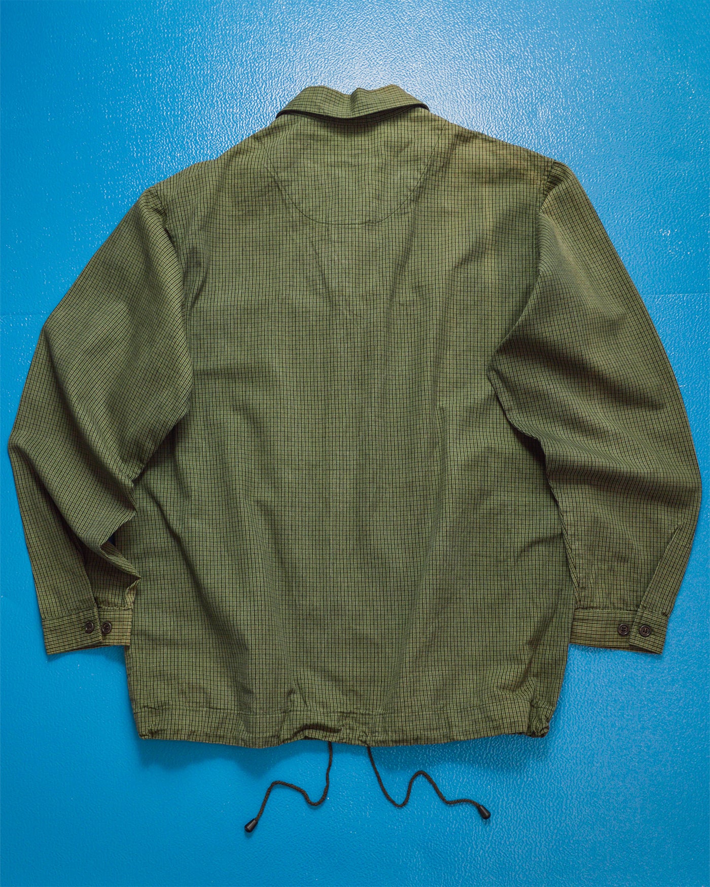 80s Bent Crown Quarter Zip Green Plaid Pullover (~XL~)