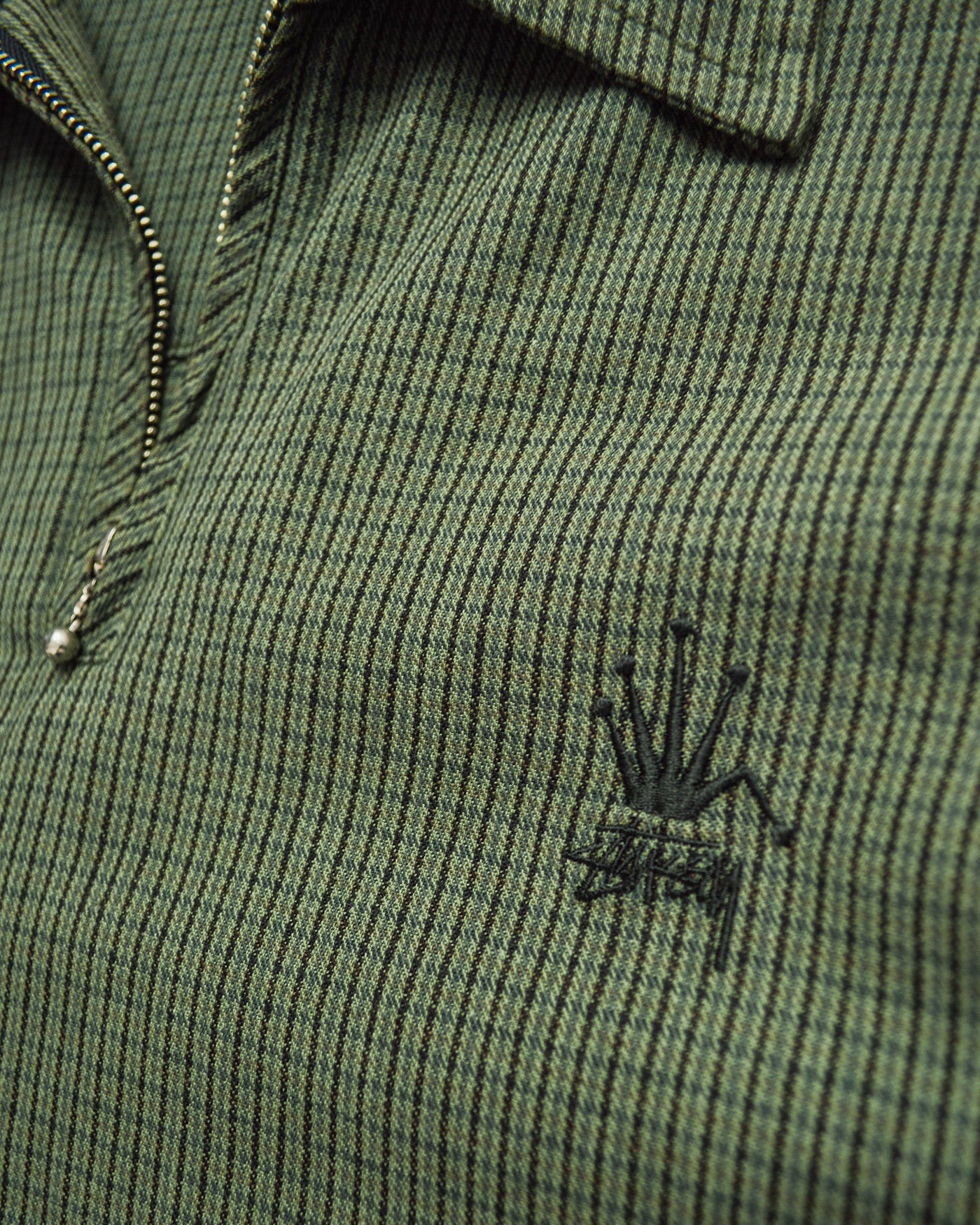 80s Bent Crown Quarter Zip Green Plaid Pullover (~XL~)