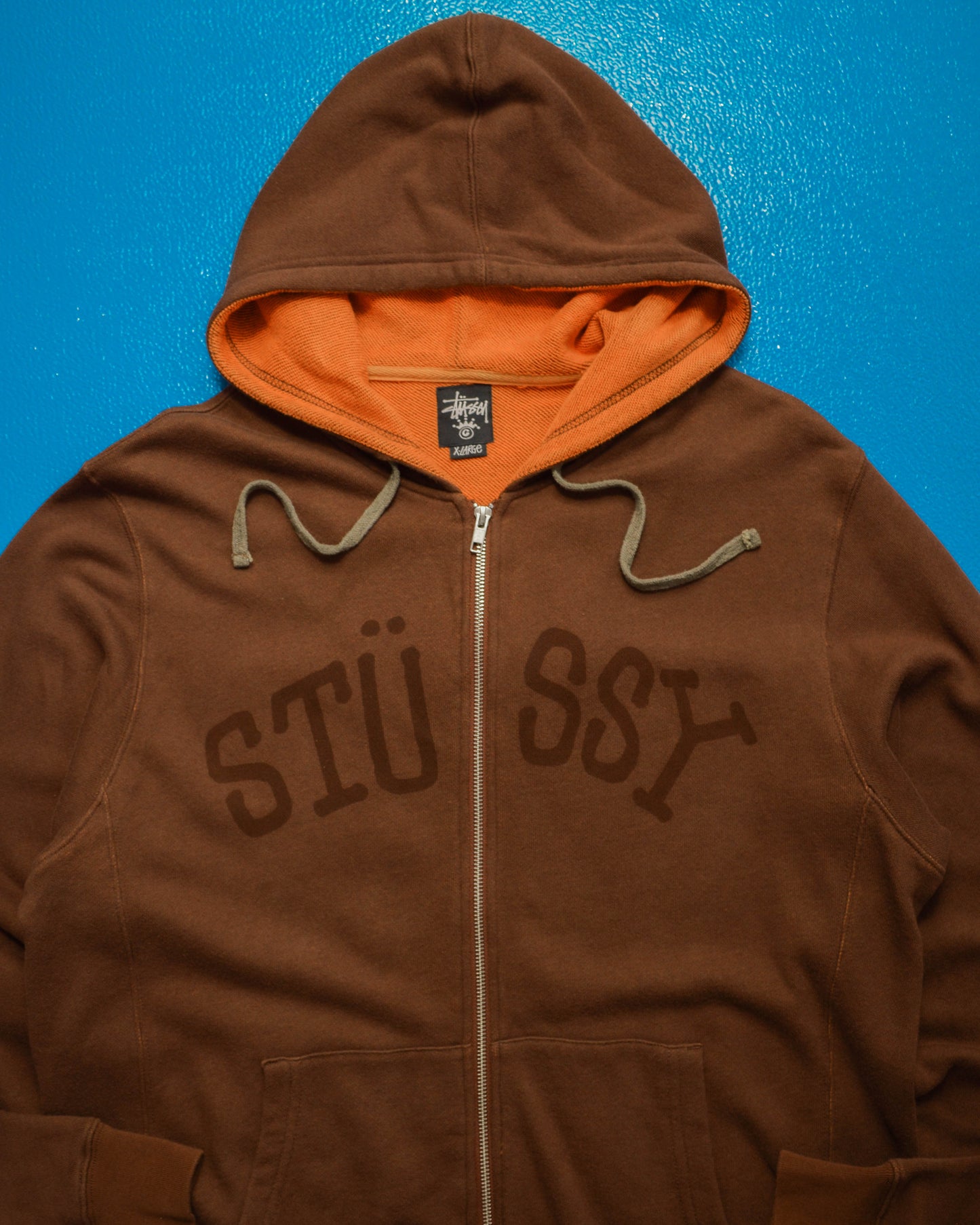Brown Orange Logo Zip Up Hoody (XL)