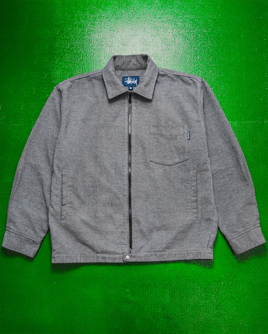 Early 2000s Grey Cotton Poly Shirt Work Jacket (~M~)