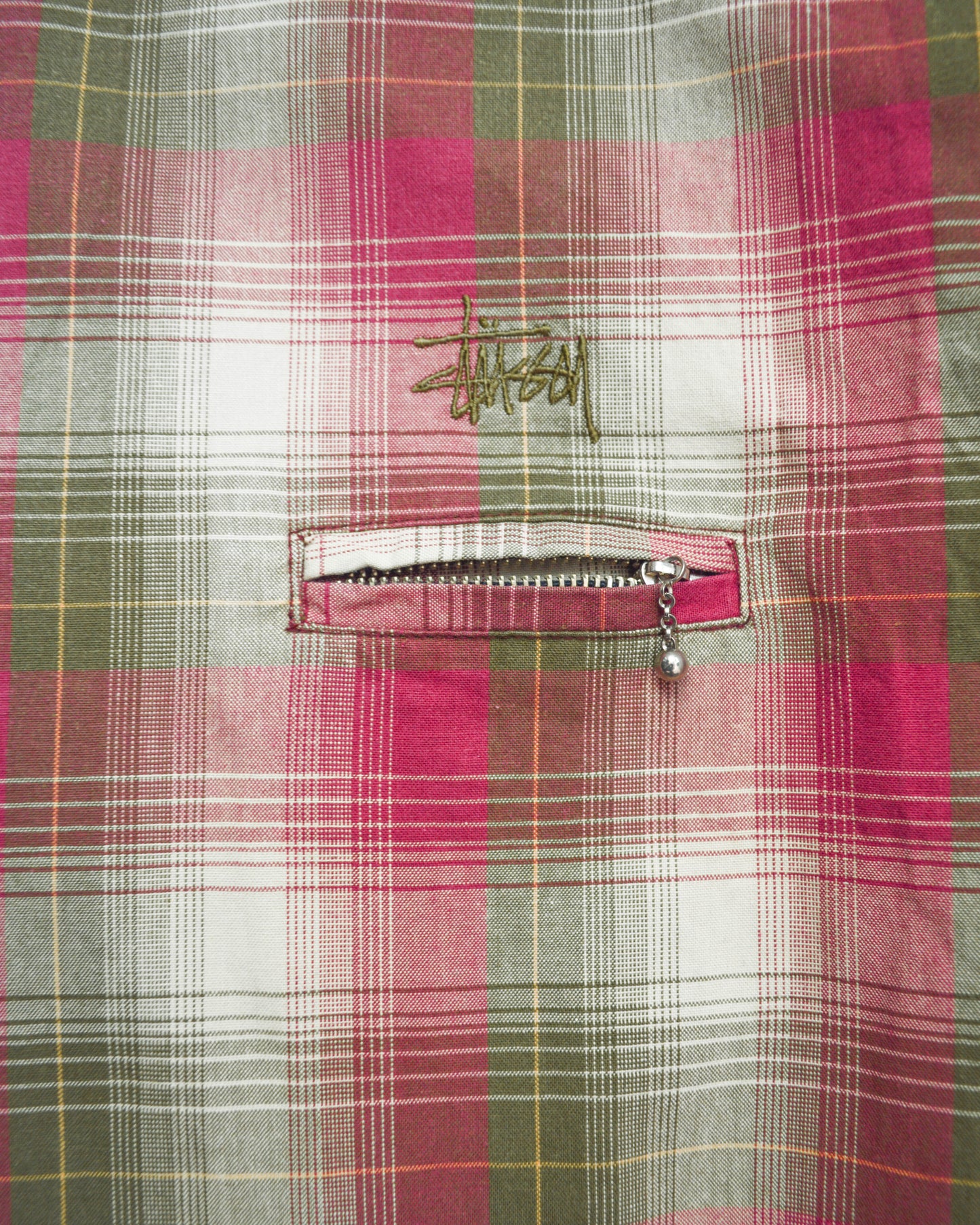 Early 90s Green Magenta Plaid Zip Up Work Jacket (~L~)