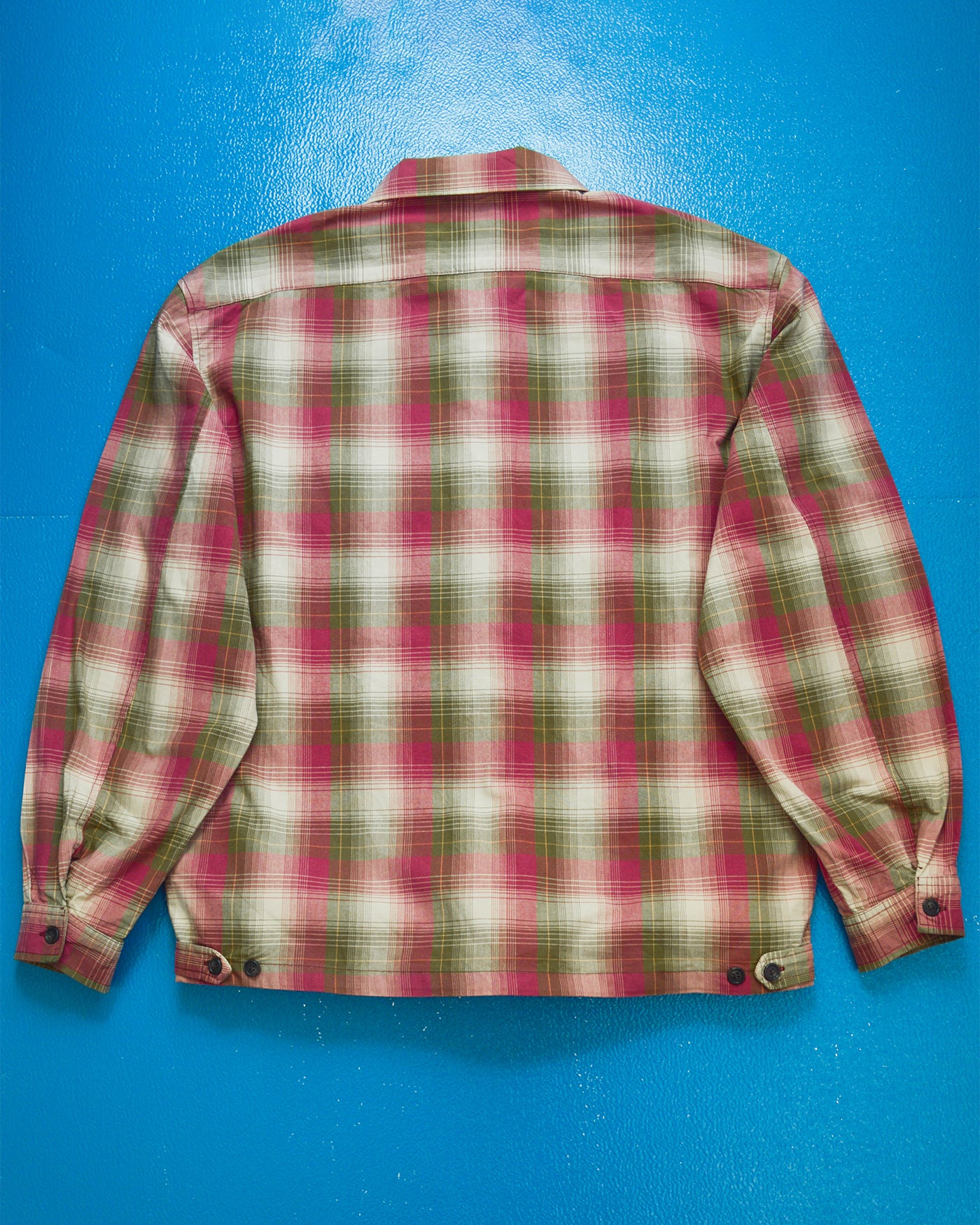 Early 90s Green Magenta Plaid Zip Up Work Jacket (~L~)