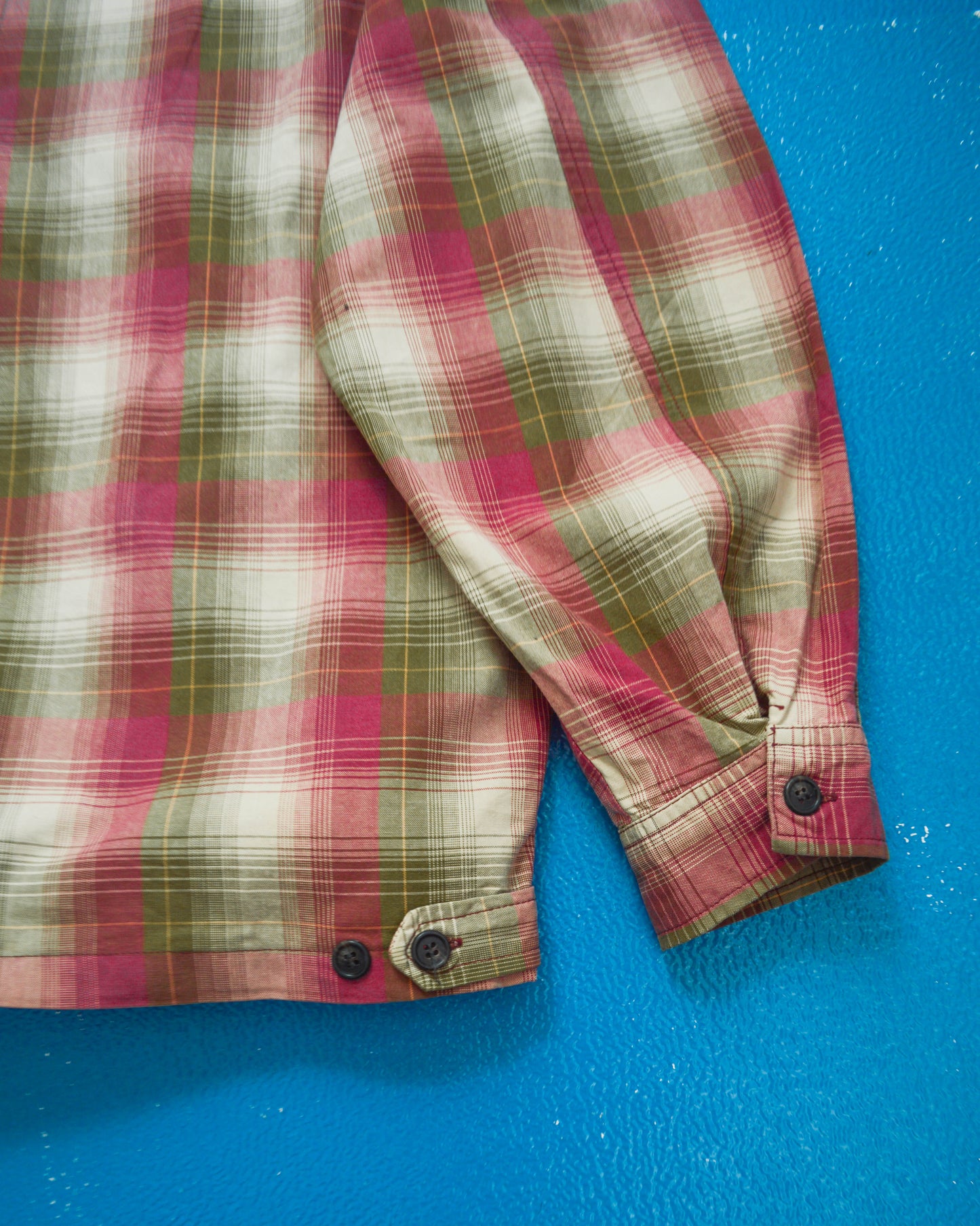 Early 90s Green Magenta Plaid Zip Up Work Jacket (~L~)