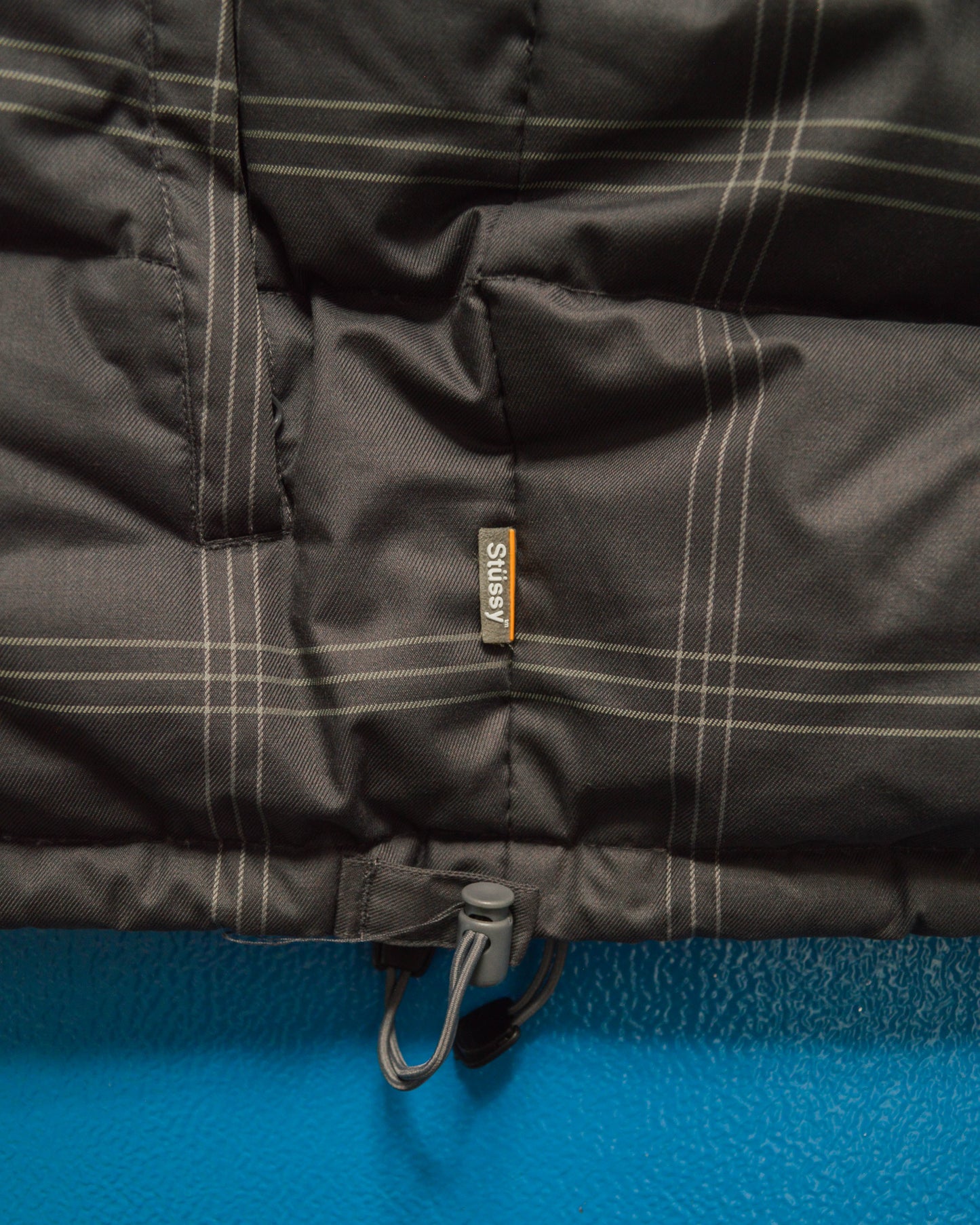Grey Brown / Mocha Micro Plaid Puffer Jacket (M&L)