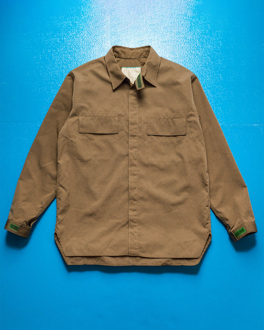 AW 1999 Ambivalence Brown / Green Minimal Mesh Lined Pocket Work Shirt (~S~)