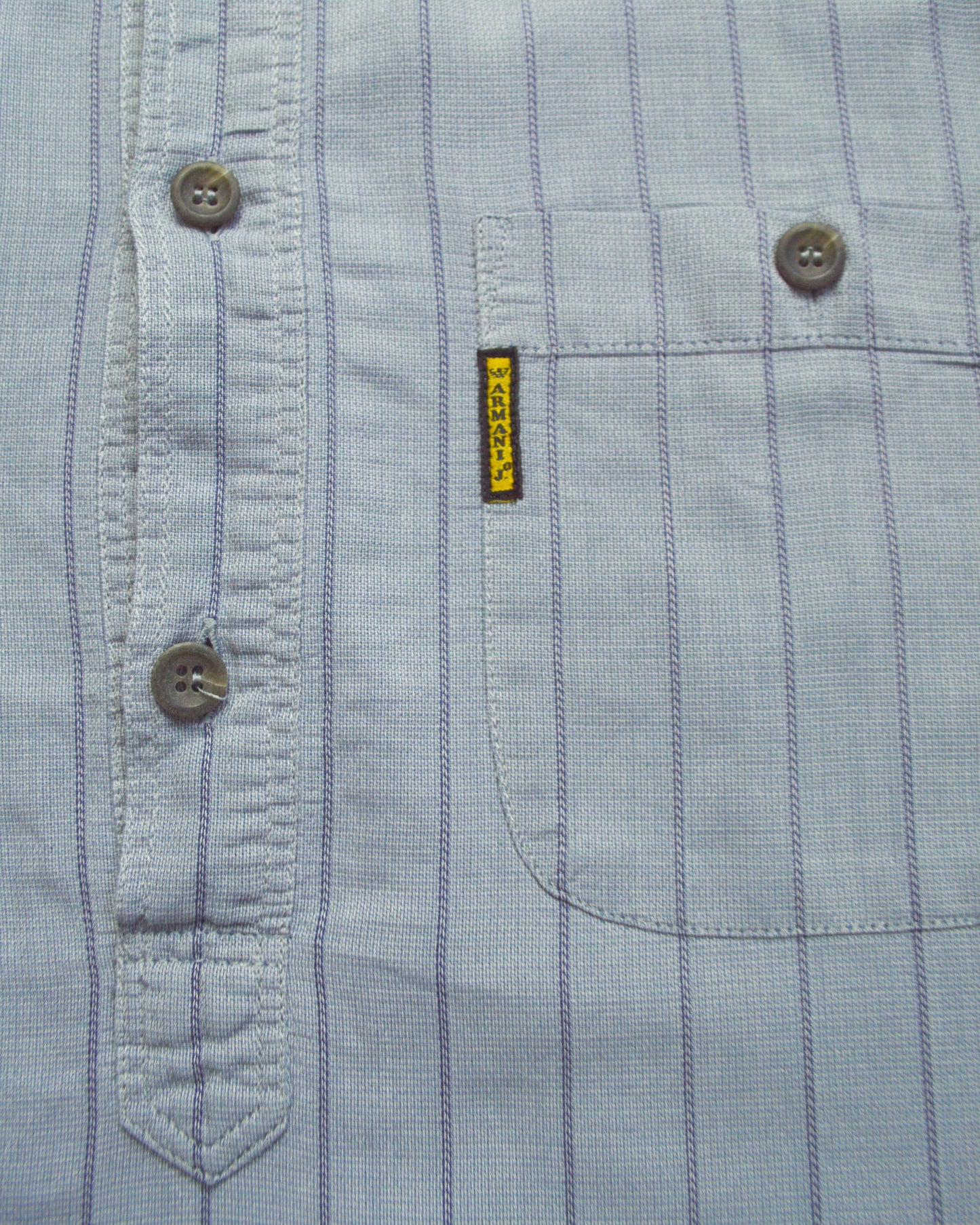 Armani 90s Blue Vertical Striped Shirt (L~XL)