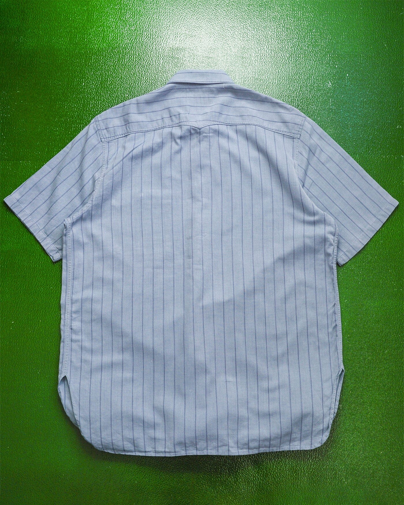 Armani 90s Blue Vertical Striped Shirt (L~XL)
